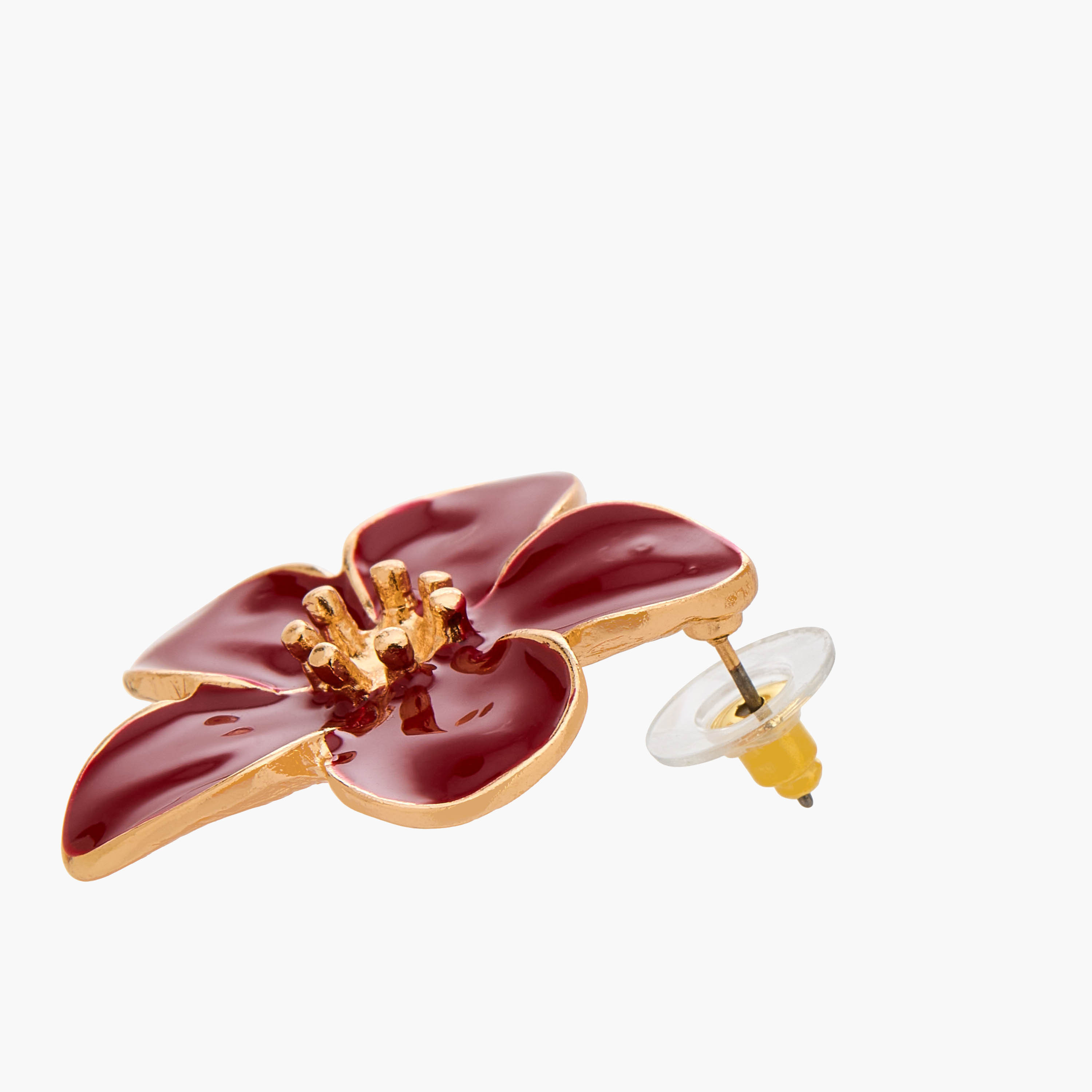 حلقان دبوس بلون ذهبي وتصميم أزهار ومكبس إغلاق خلفي من جلو-women-watchesandjewellery-jewellery-earrings-image-4