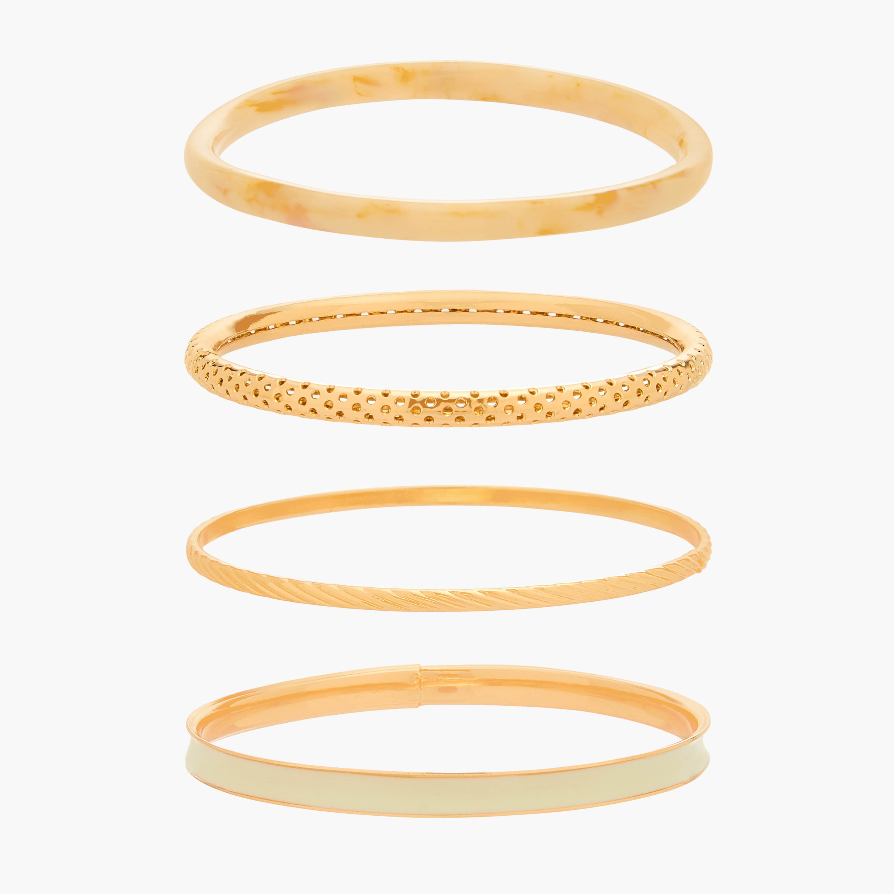 Gloo Pack of 4 Gold Tone Assorted Bangle-women-watchesandjewellery-jewellery-banglesandbracelets-image-1