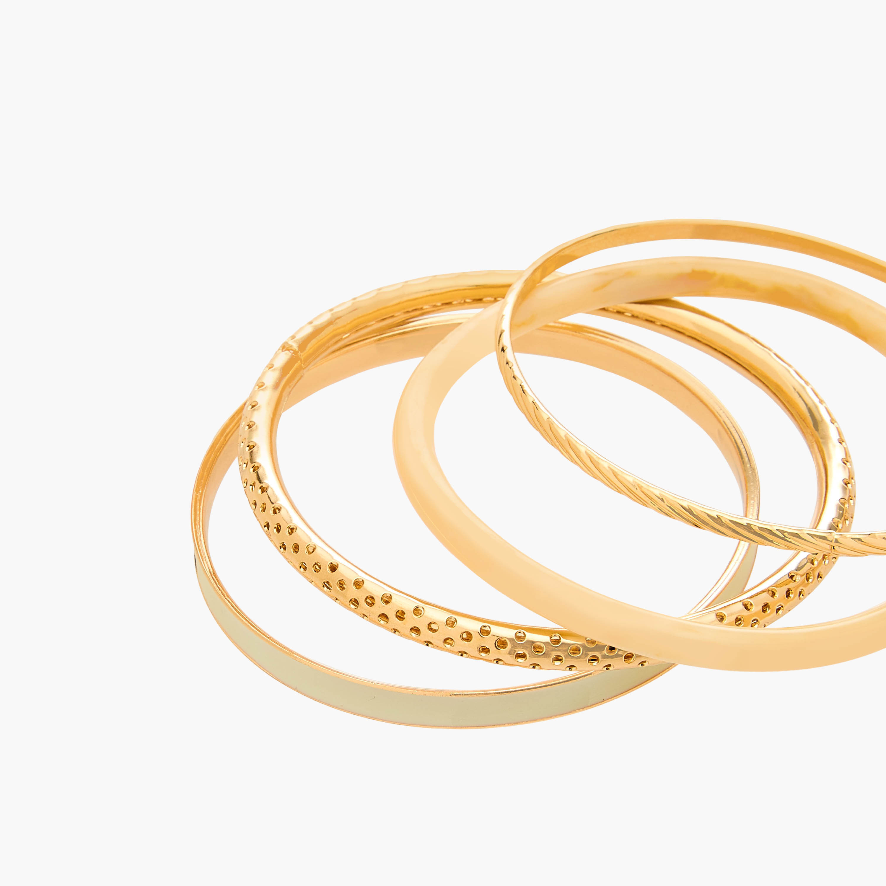 Gloo Pack of 4 Gold Tone Assorted Bangle-women-watchesandjewellery-jewellery-banglesandbracelets-image-7