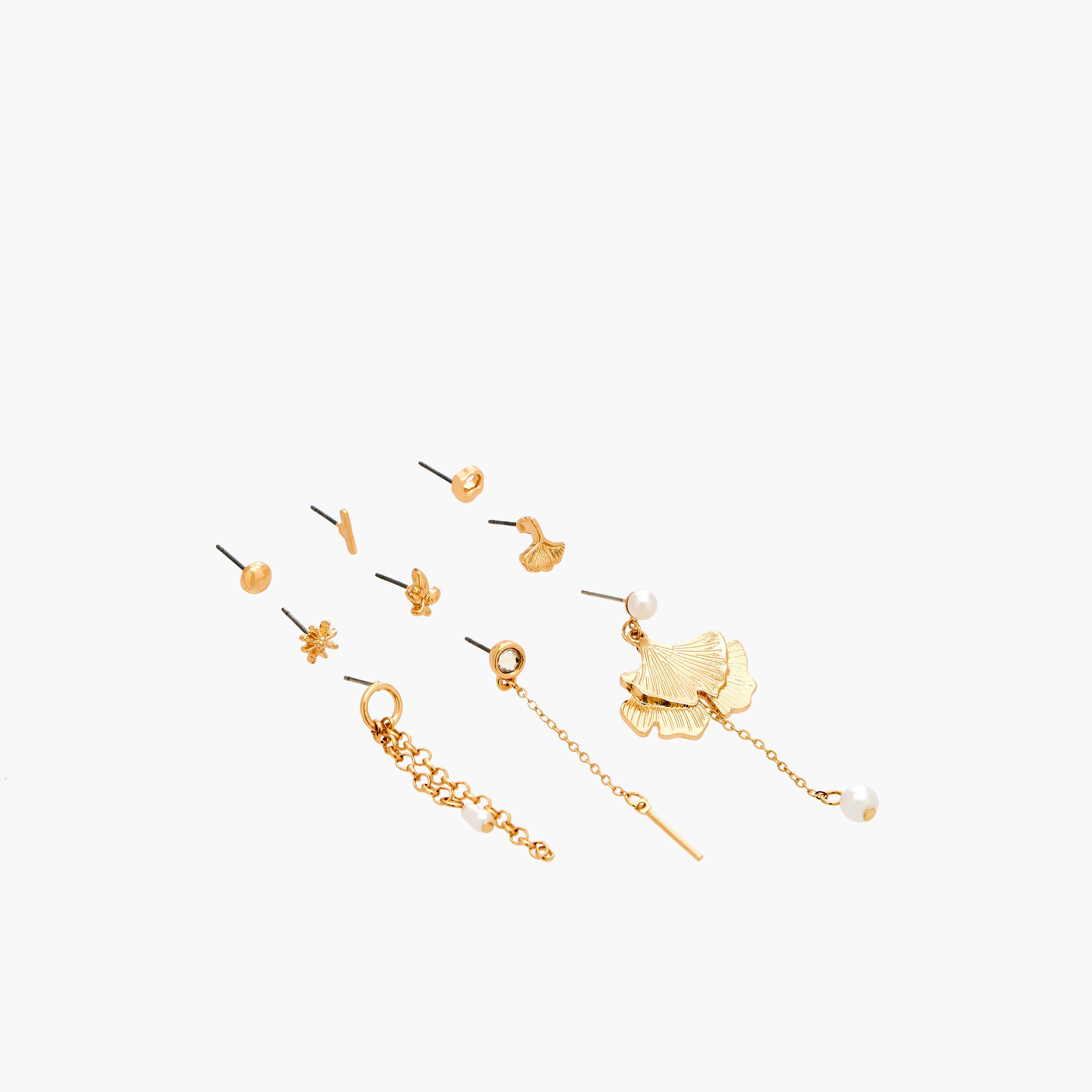 Gloo Pack of 9 Metallic Earrings with Pushback Closure-women-watchesandjewellery-jewellery-earrings-image-2