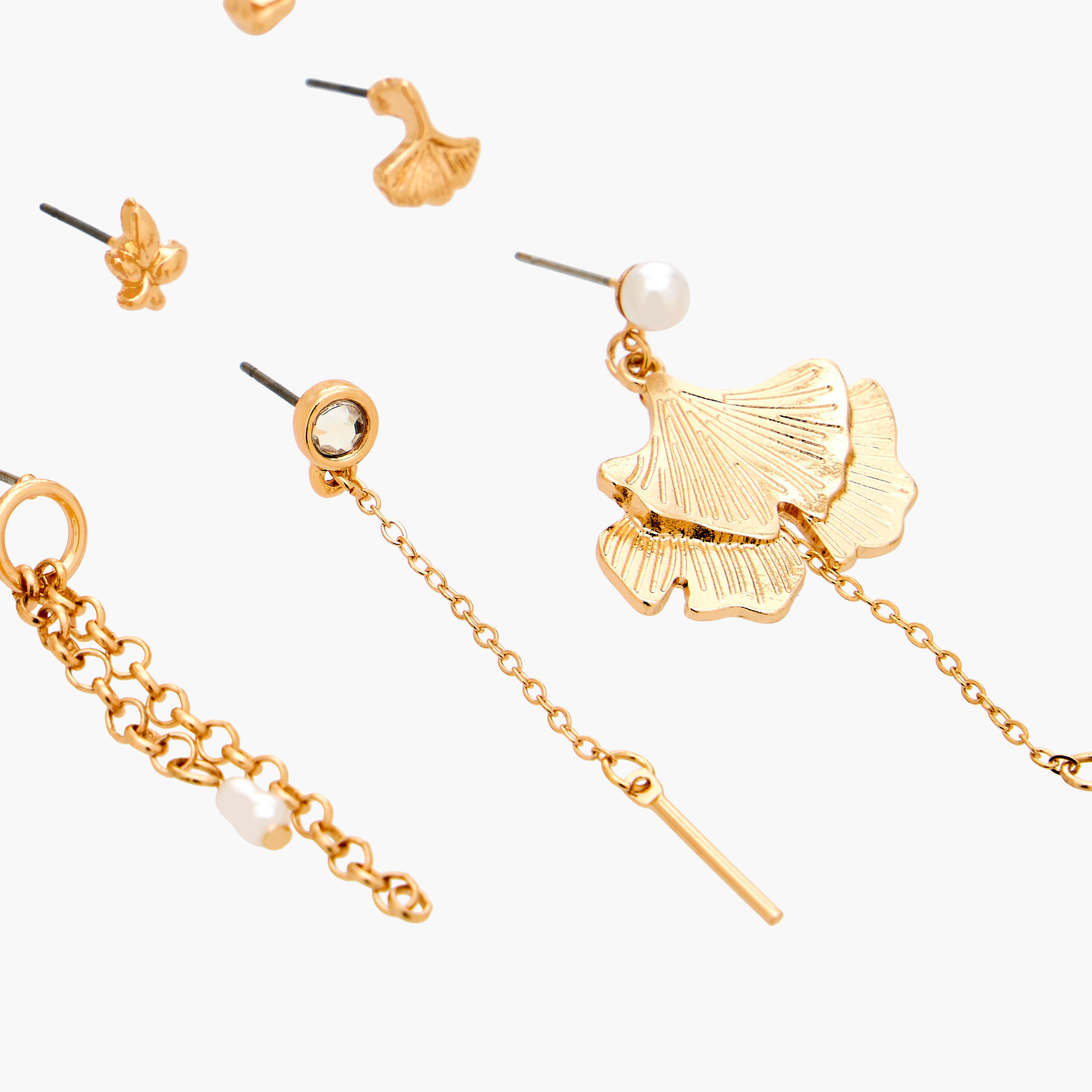 Gloo Pack of 9 Metallic Earrings with Pushback Closure-women-watchesandjewellery-jewellery-earrings-image-3