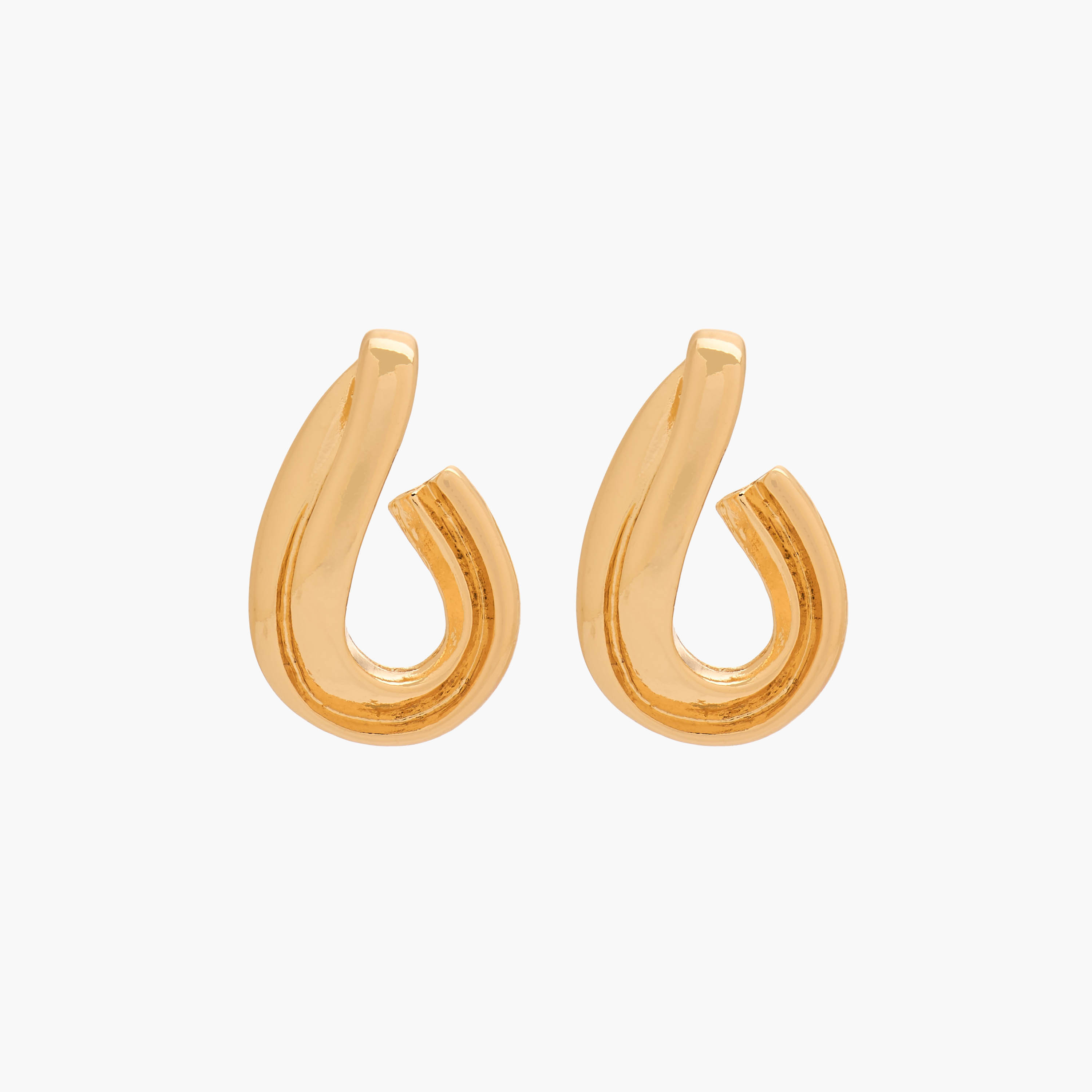 أقراط ملتوية بلون ذهبي ومكبس إغلاق خلفي-women-watchesandjewellery-jewellery-earrings-image-1