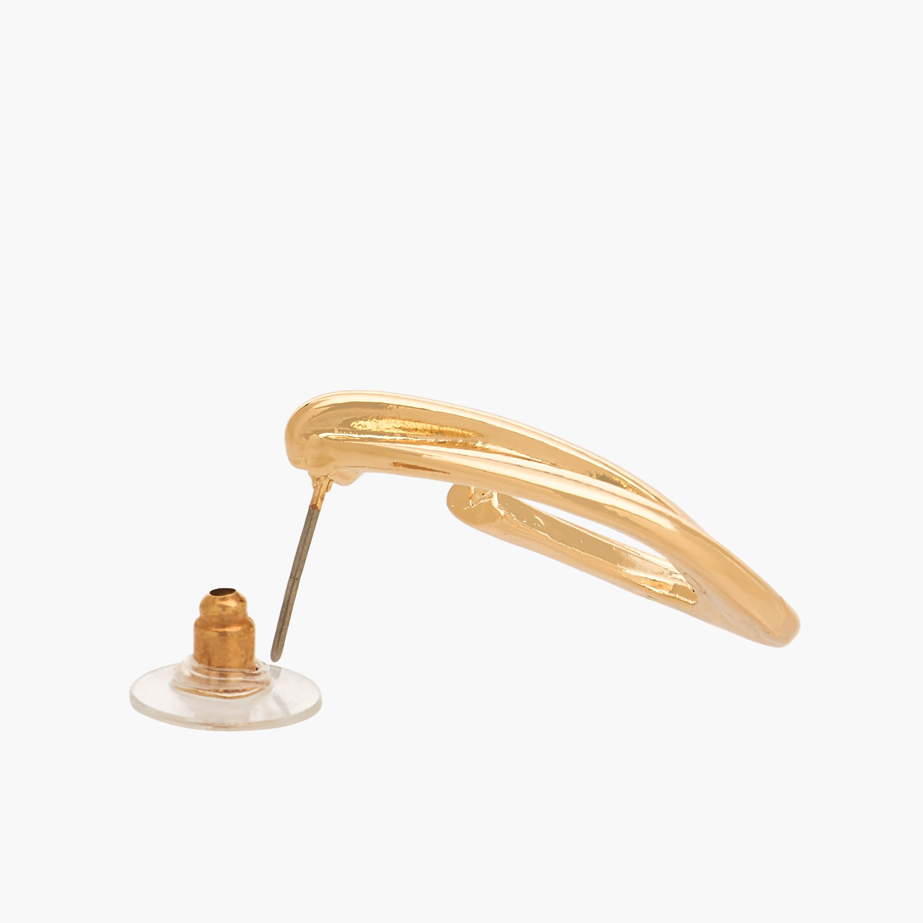 أقراط ملتوية بلون ذهبي ومكبس إغلاق خلفي-women-watchesandjewellery-jewellery-earrings-image-4