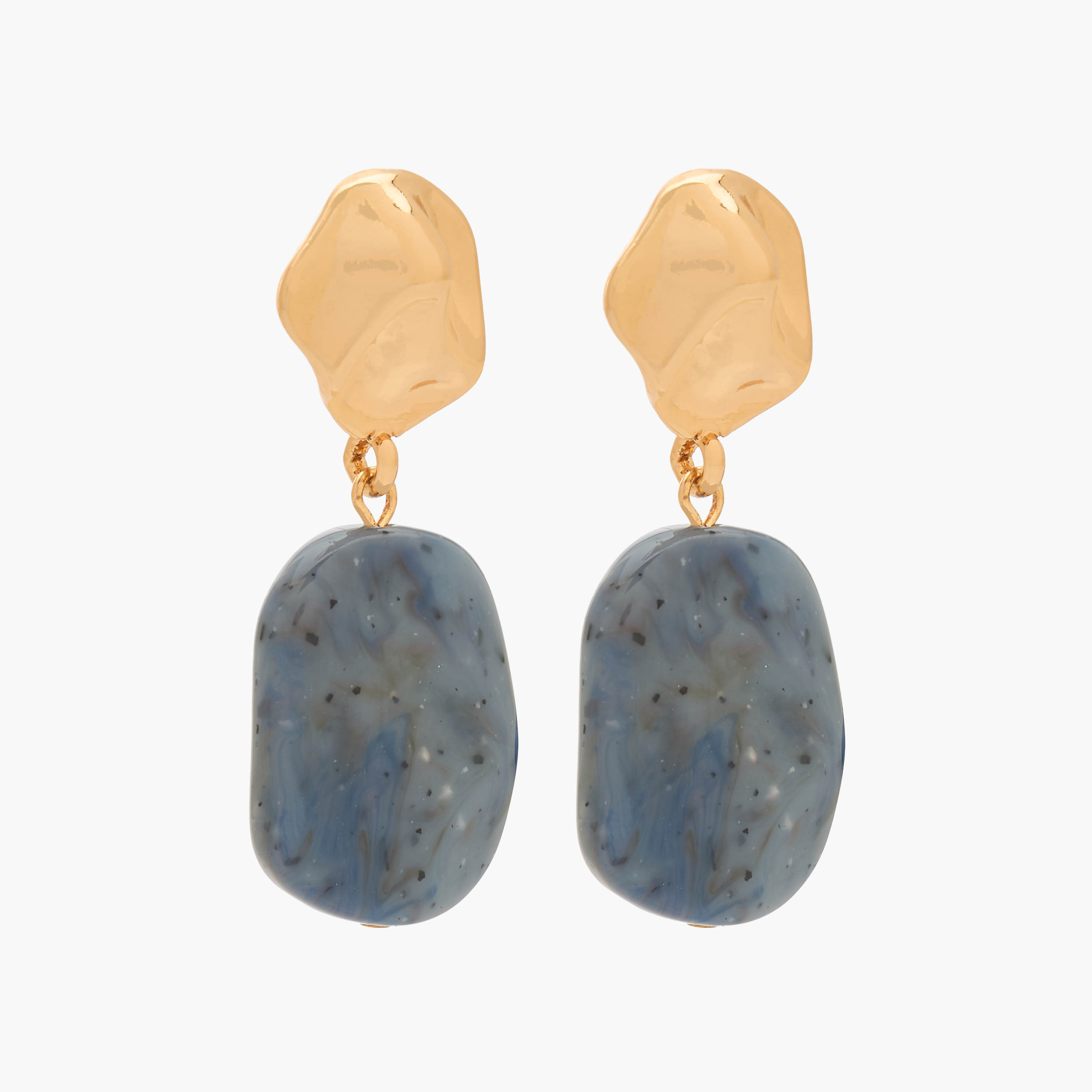 Gold Tone Embellished Drop Earrings with Pushback Closure-women-watchesandjewellery-jewellery-earrings-image-2