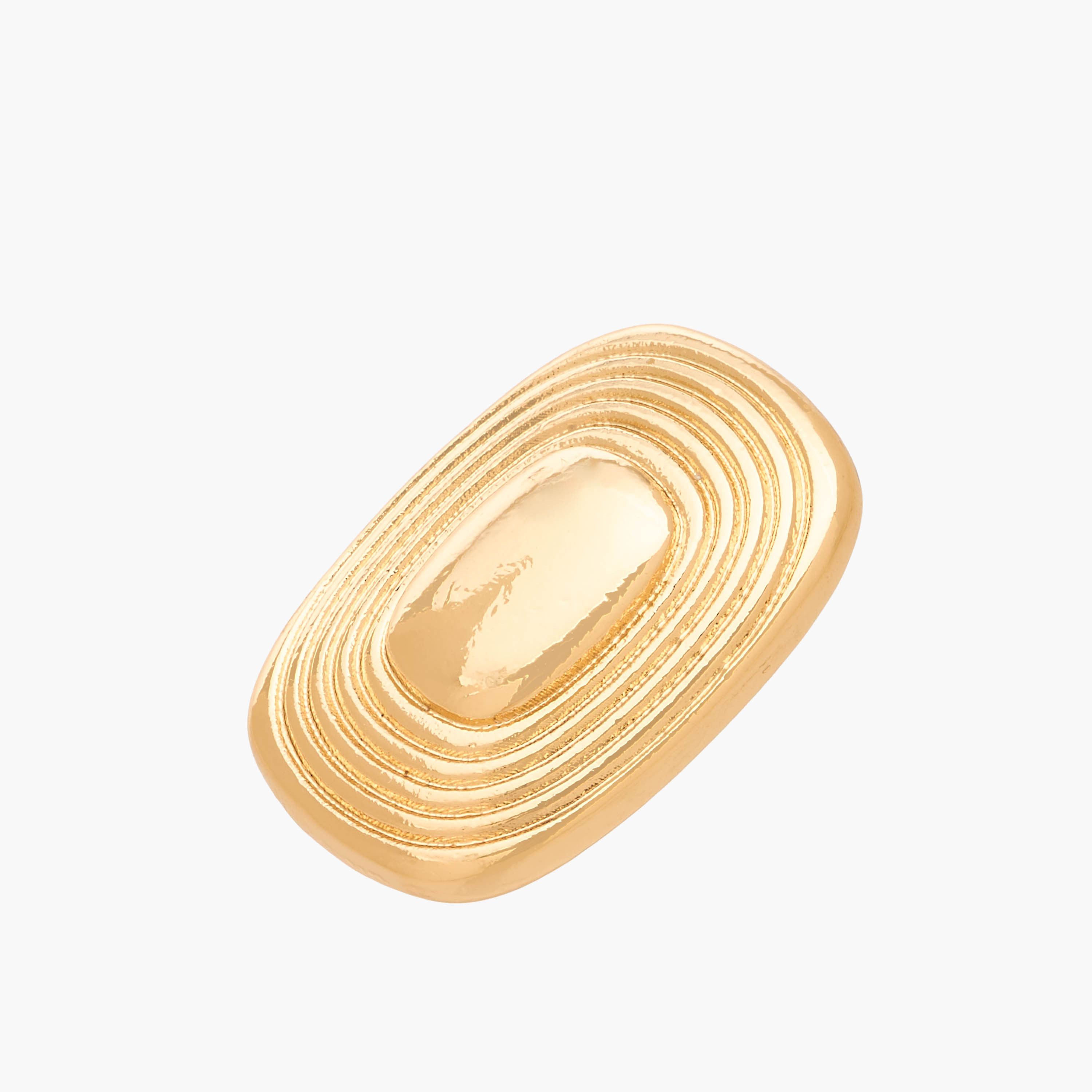 Gold Tone Ribbed Stud Earrings with Pushback Closure-women-watchesandjewellery-jewellery-earrings-image-3