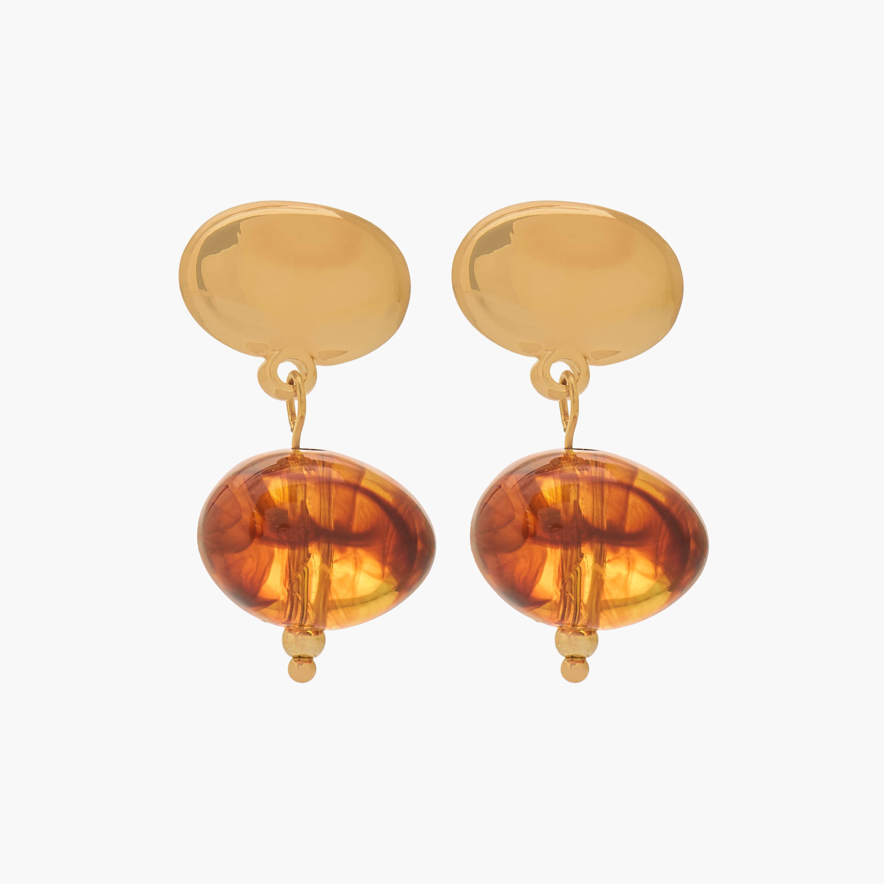 أقراط متدلية مزينة بلون ذهبي ومكبس إغلاق-women-watchesandjewellery-jewellery-earrings-image-1