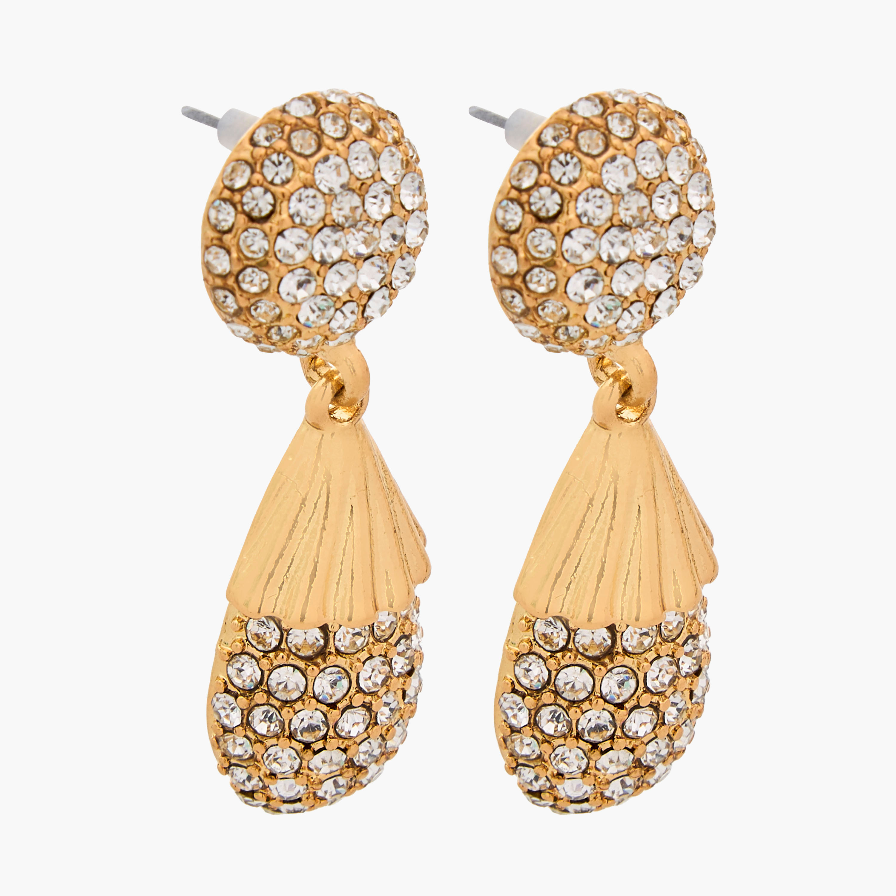 حلقان متدلية مزينة باللون الذهبي مع مكبس إغلاق خلفي-women-watchesandjewellery-jewellery-earrings-image-2