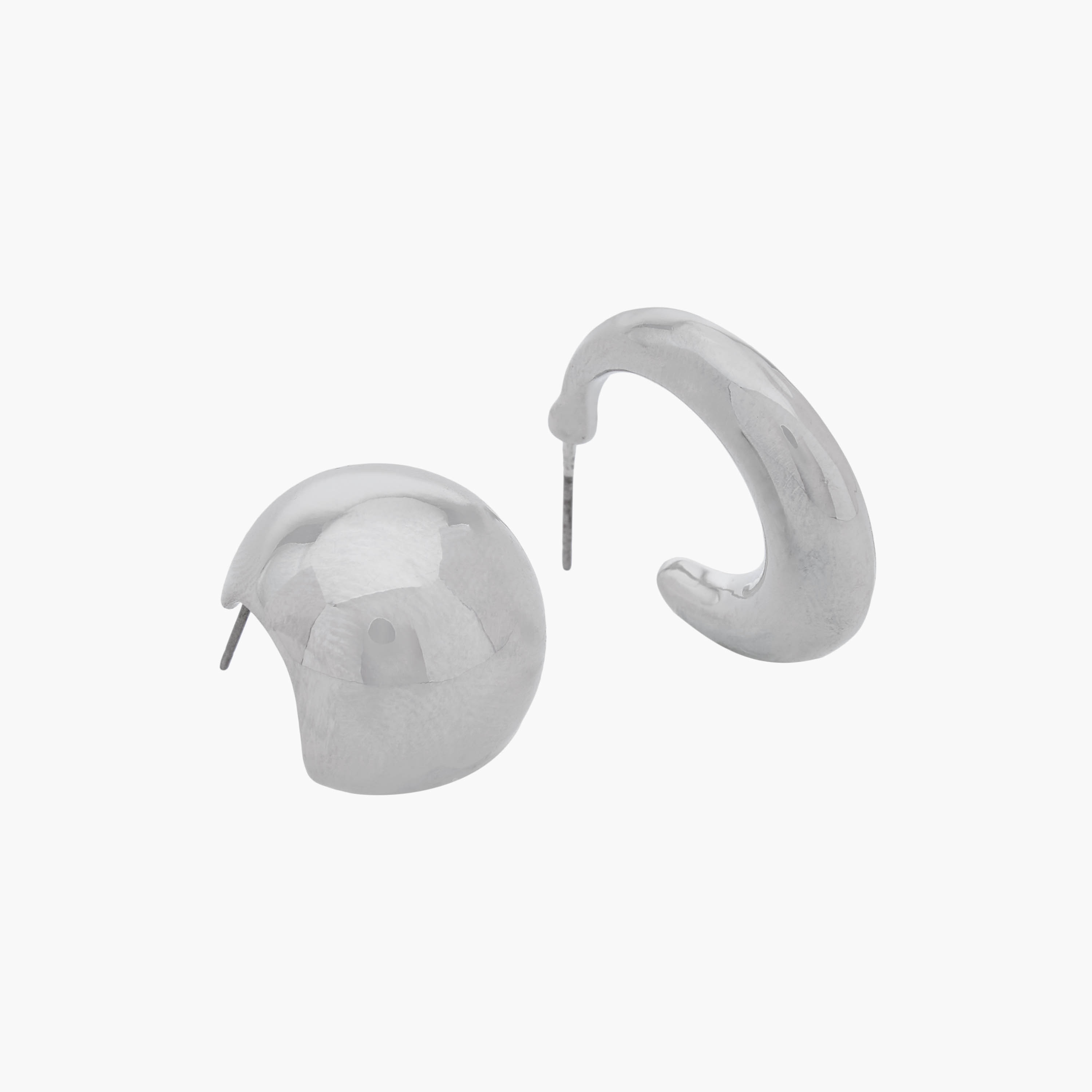 Pack of 2 Silver Tone Assorted Earrings with Pushback Closure-women-watchesandjewellery-jewellery-earrings-image-2