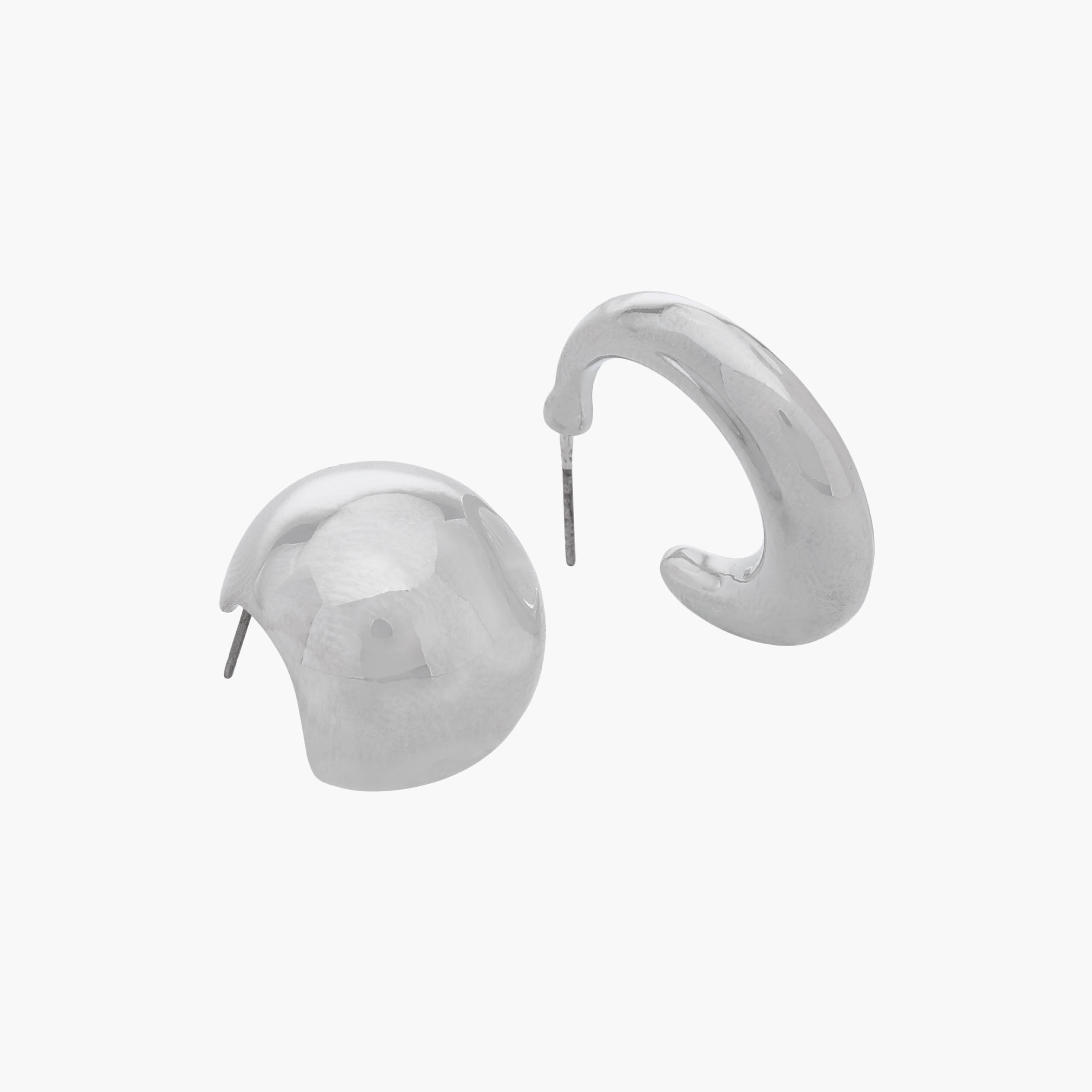 Pack of 2 Silver Tone Assorted Earrings with Pushback Closure-women-watchesandjewellery-jewellery-earrings-image-3