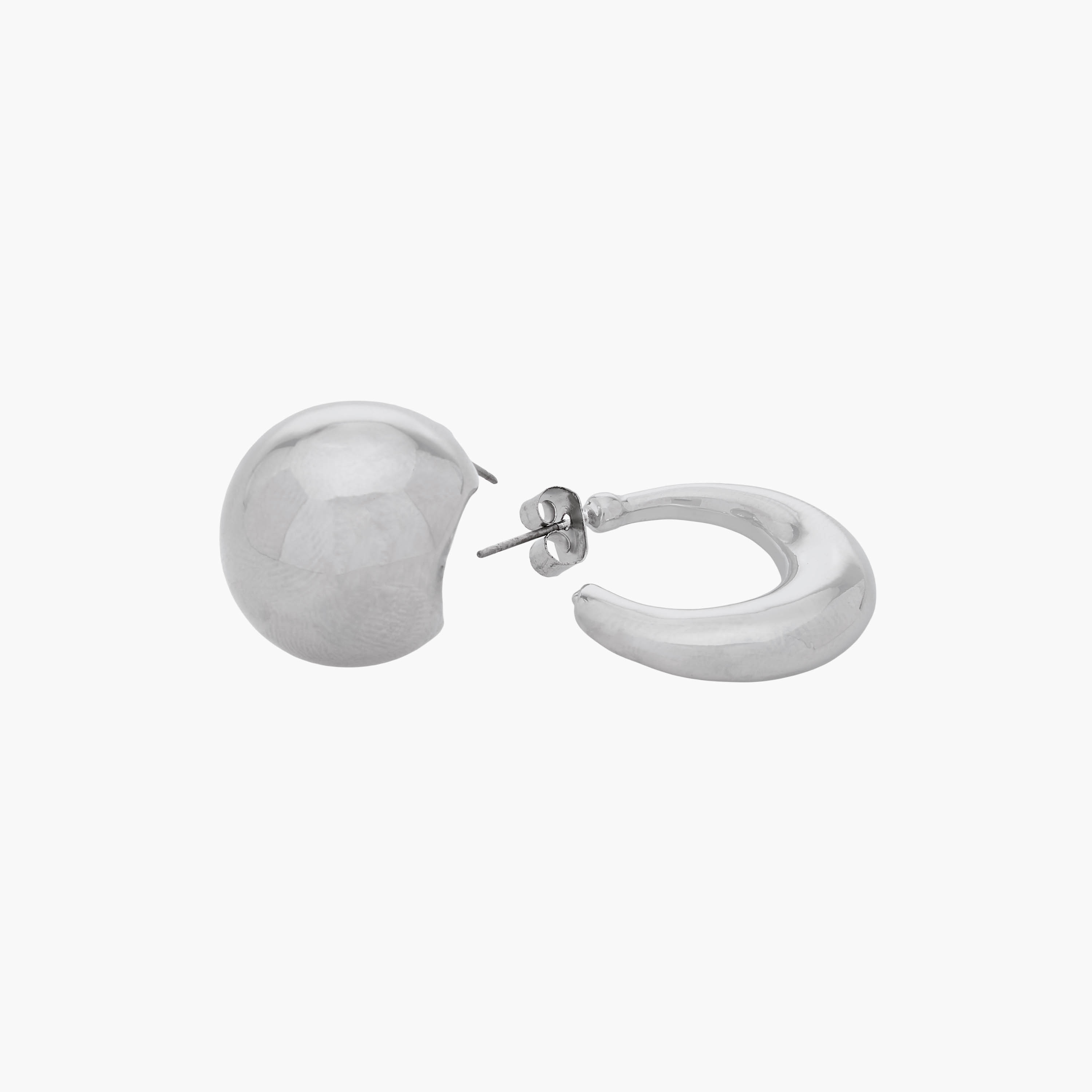Pack of 2 Silver Tone Assorted Earrings with Pushback Closure-women-watchesandjewellery-jewellery-earrings-image-5