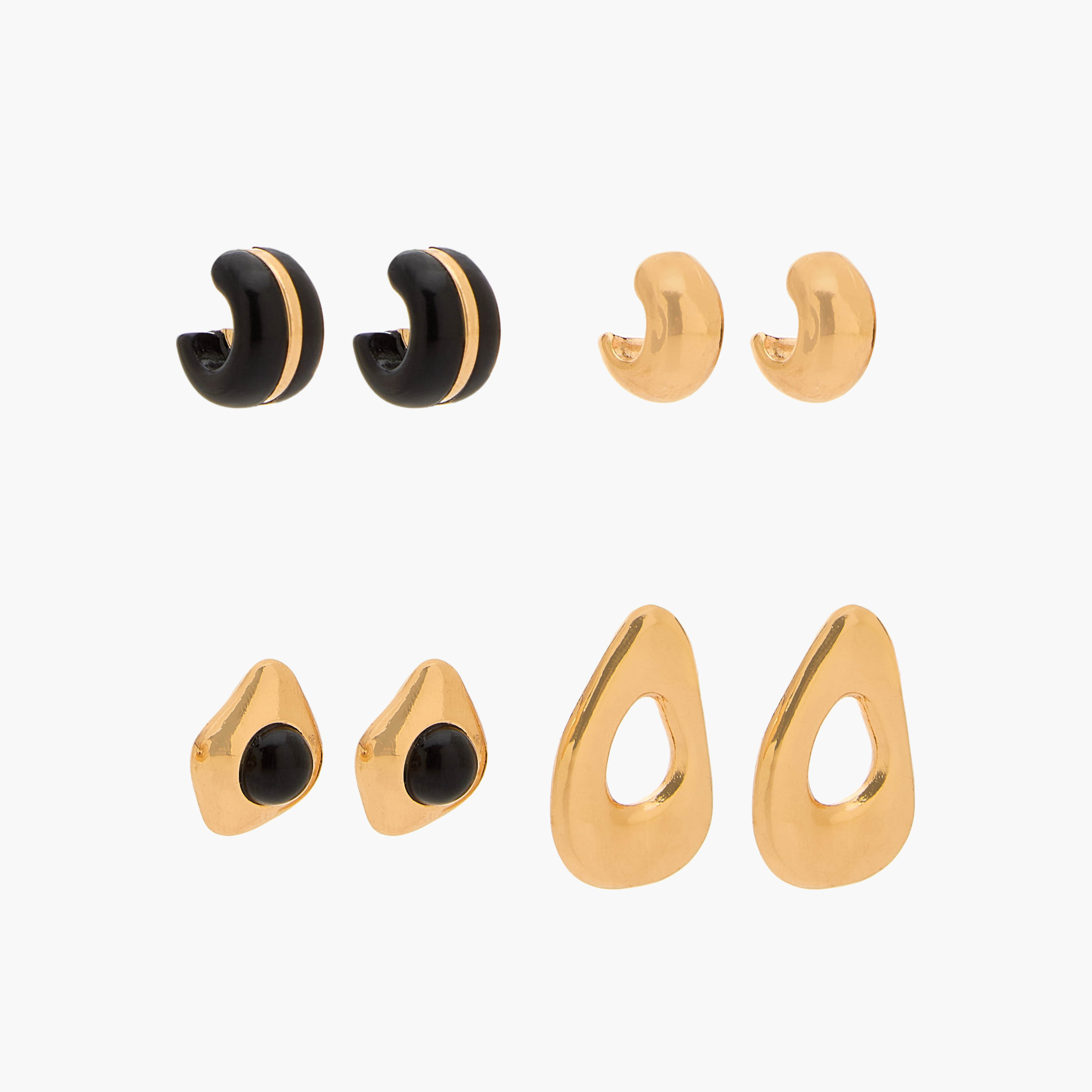 Pack of 4 Resin Hoop Earrings with Pushback Closure-women-watchesandjewellery-jewellery-earrings-image-1