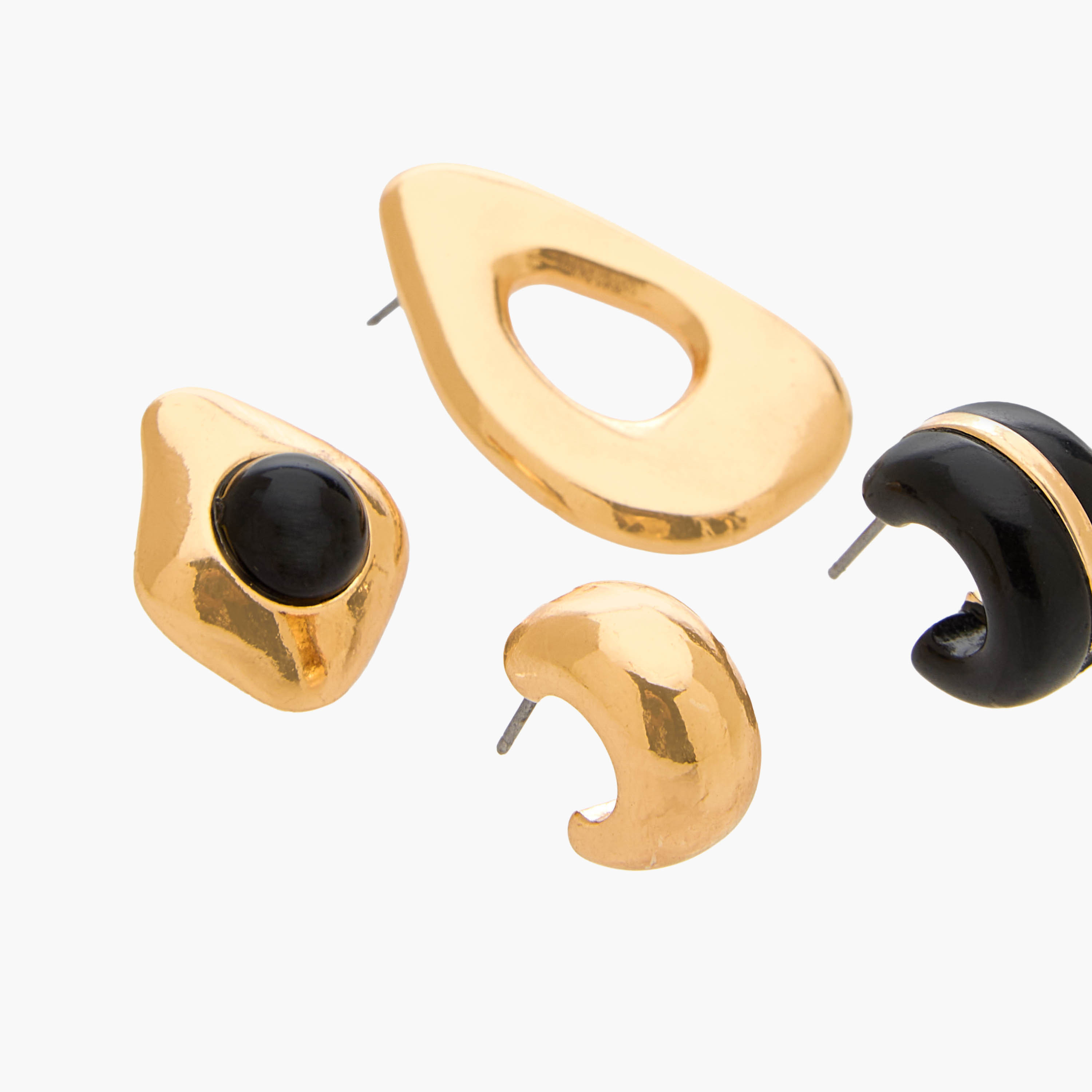 Pack of 4 Resin Hoop Earrings with Pushback Closure-women-watchesandjewellery-jewellery-earrings-image-3