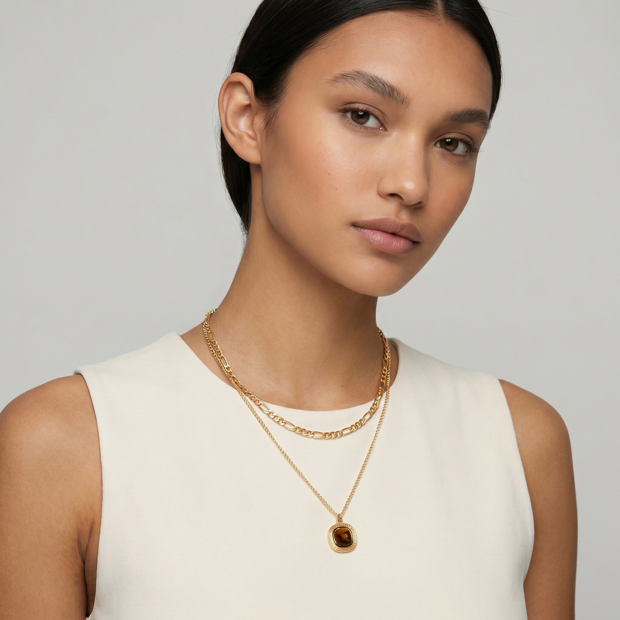 سلسلة بدلاية بلون ذهبي متعددة الطبقات-women-watchesandjewellery-jewellery-necklacesandpendants-image-2