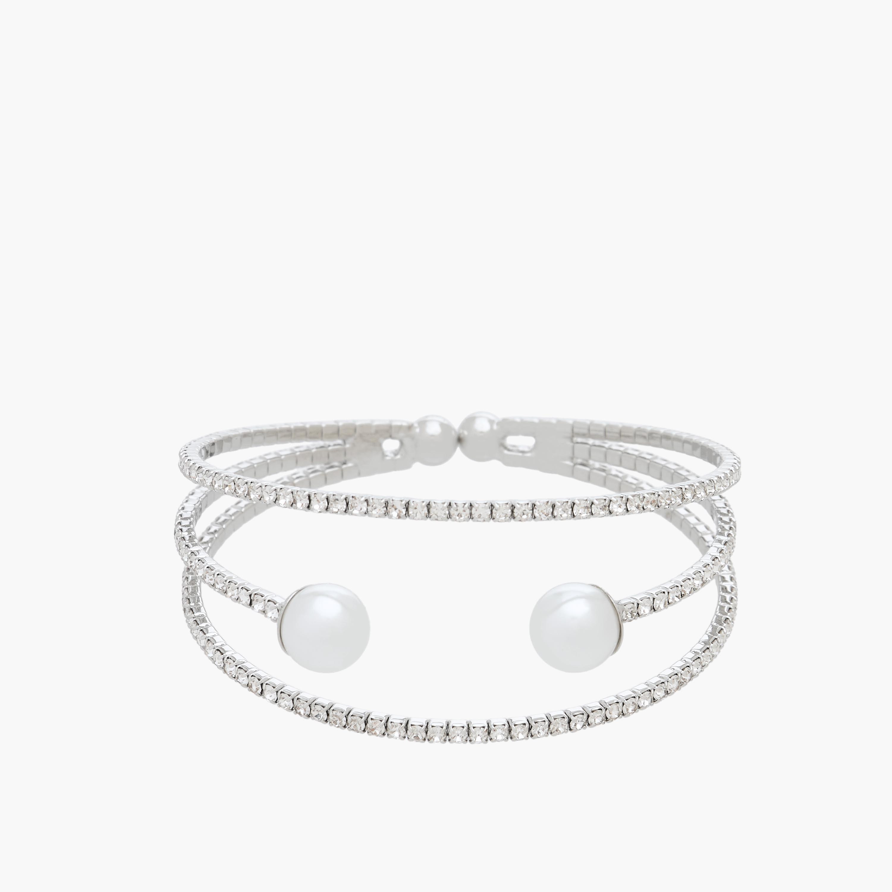 Gloo Silver Tone Embellished Cuff Bracelet-women-watchesandjewellery-jewellery-banglesandbracelets-image-2