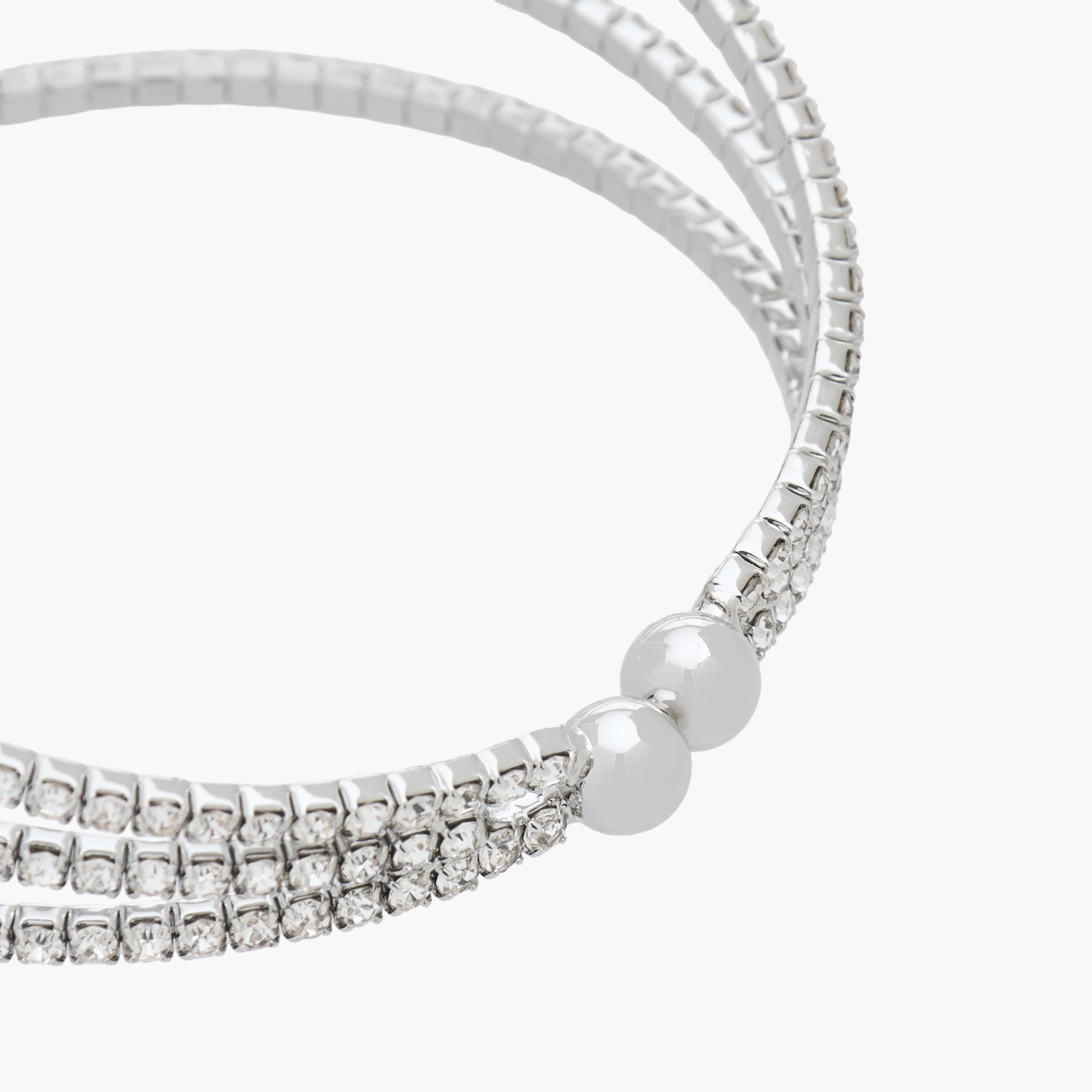 Gloo Silver Tone Embellished Cuff Bracelet-women-watchesandjewellery-jewellery-banglesandbracelets-image-4