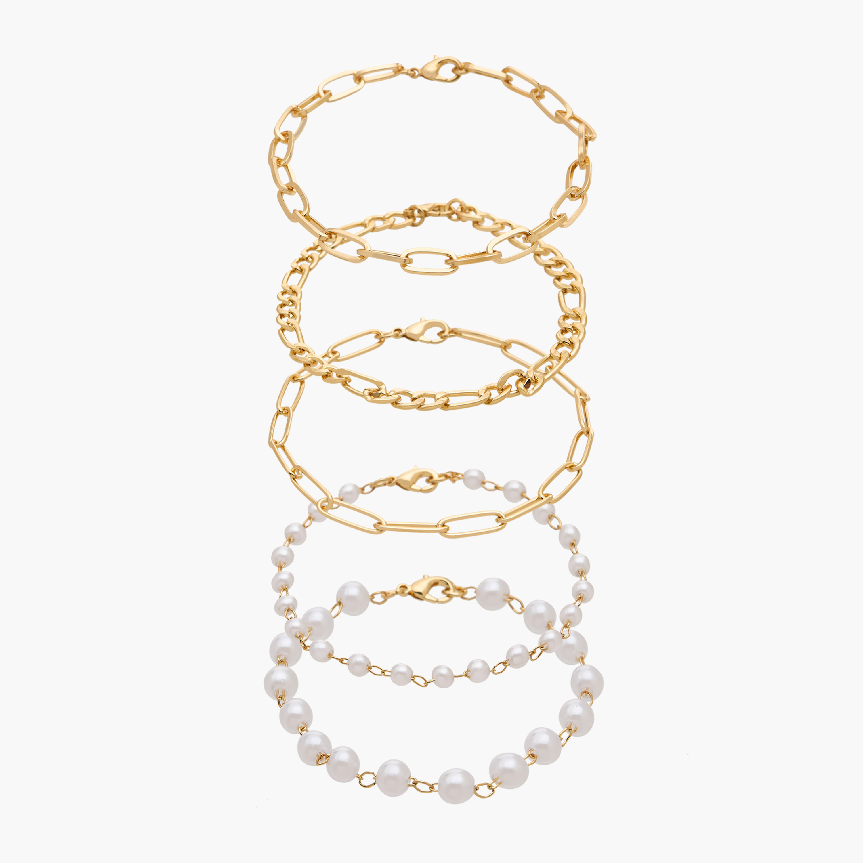 Gloo Pack of 5 Metal Chain Bracelet-women-watchesandjewellery-jewellery-banglesandbracelets-image-1