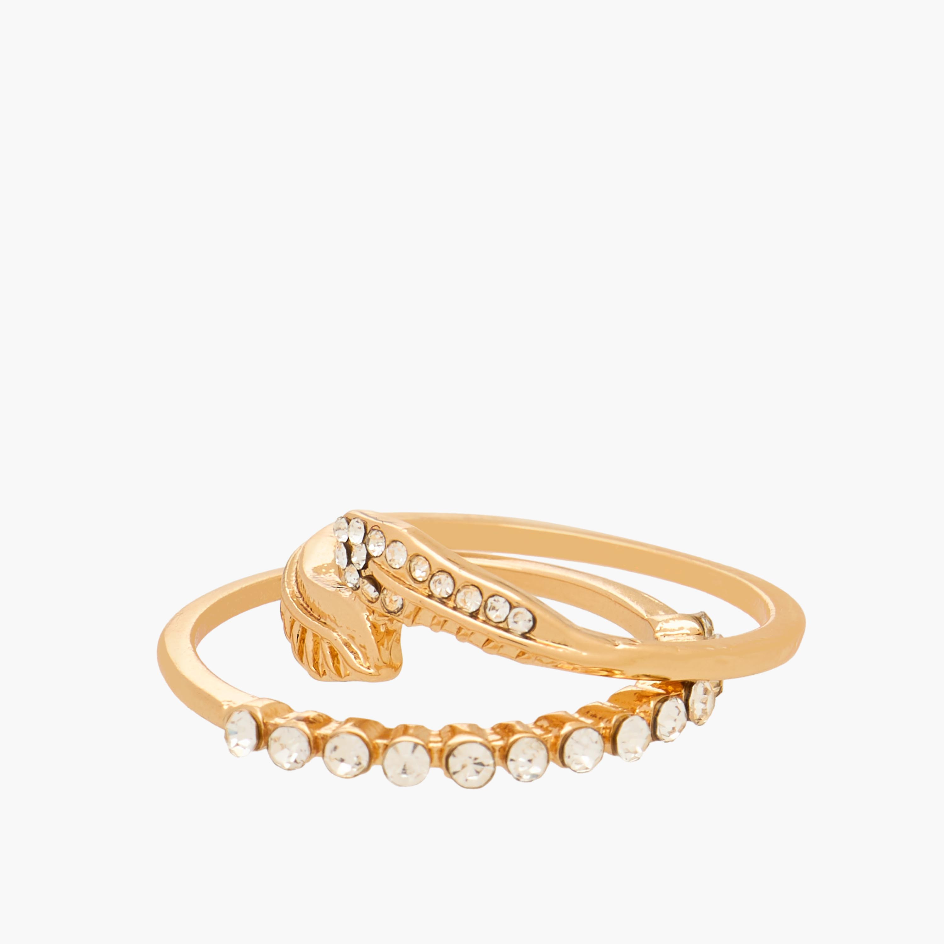 خواتم ذهبية اللون قابلة للتكديس وبتزيينات من جلو - طقم من 5 قطع-women-watchesandjewellery-jewellery-rings-image-3