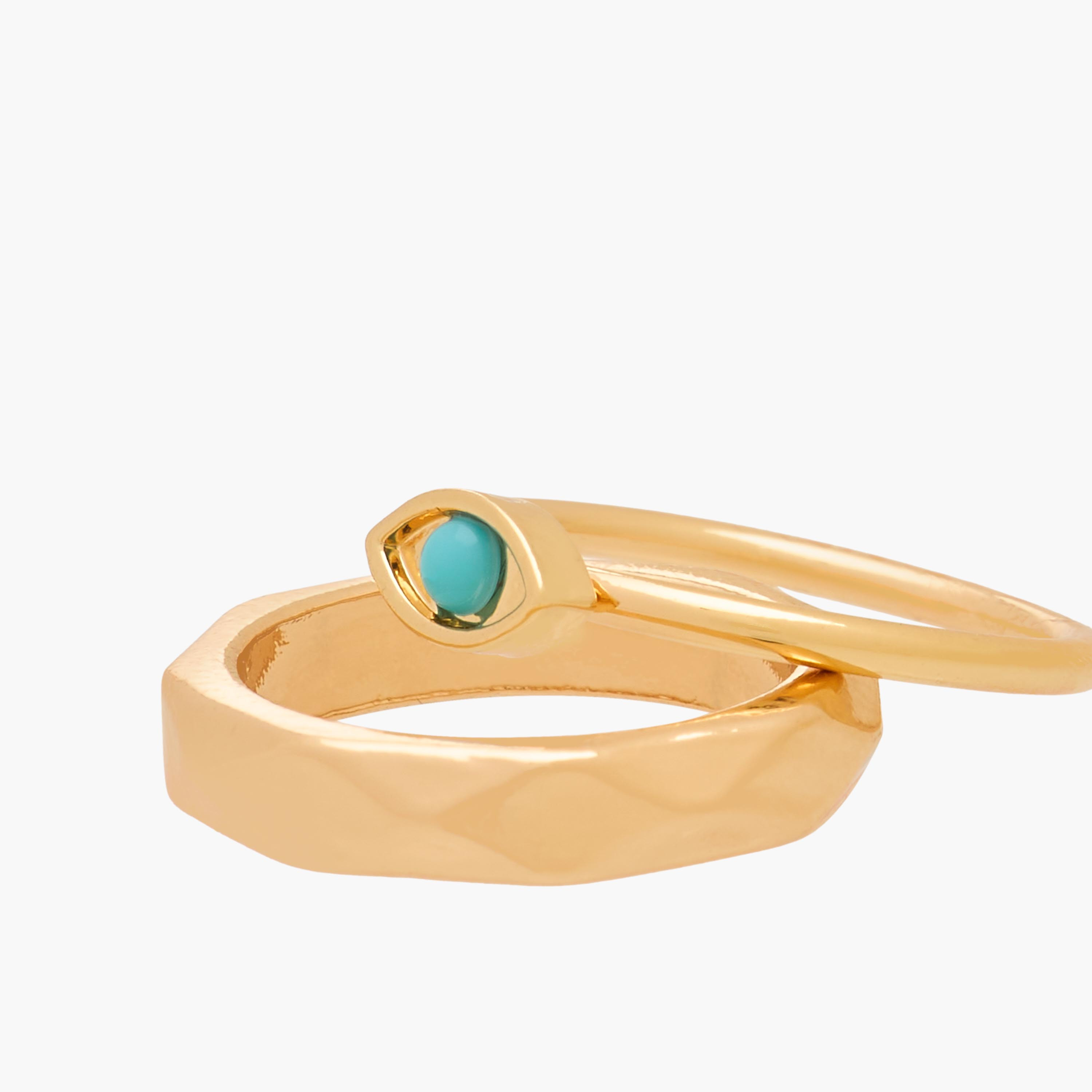 خواتم ذهبية اللون قابلة للتكديس بطلاء مينا من جلو - طقم من 5 قطع-women-watchesandjewellery-jewellery-rings-image-3