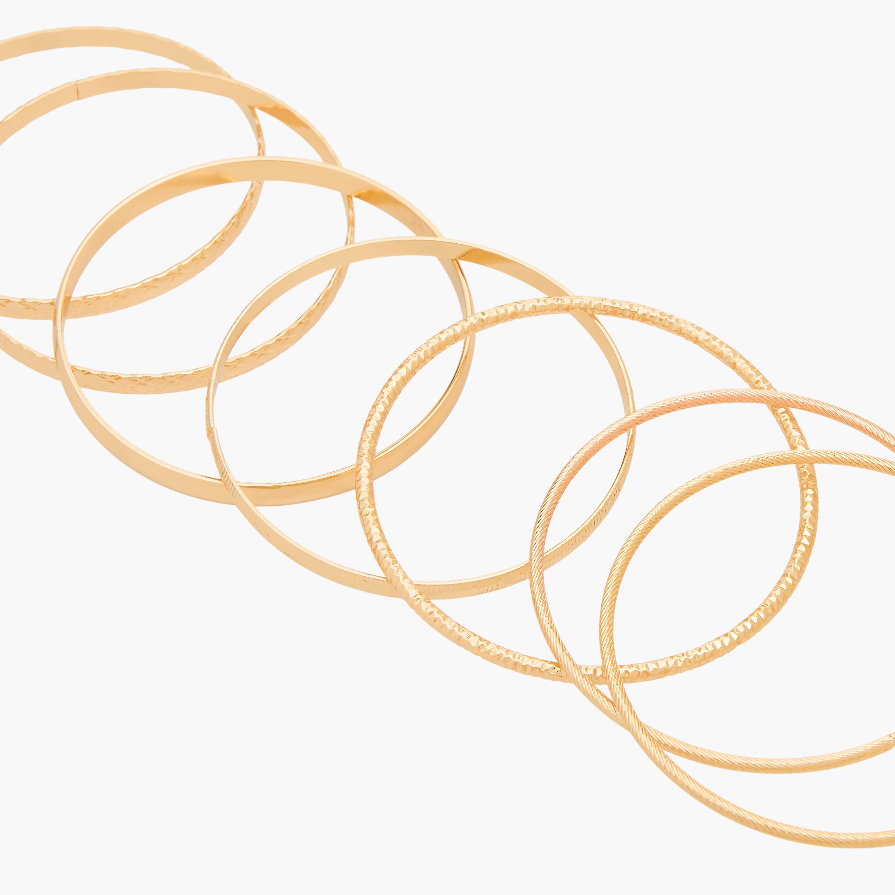 Gloo Pack of 7 Gold Tone Assorted Bangles-women-watchesandjewellery-jewellery-banglesandbracelets-image-17