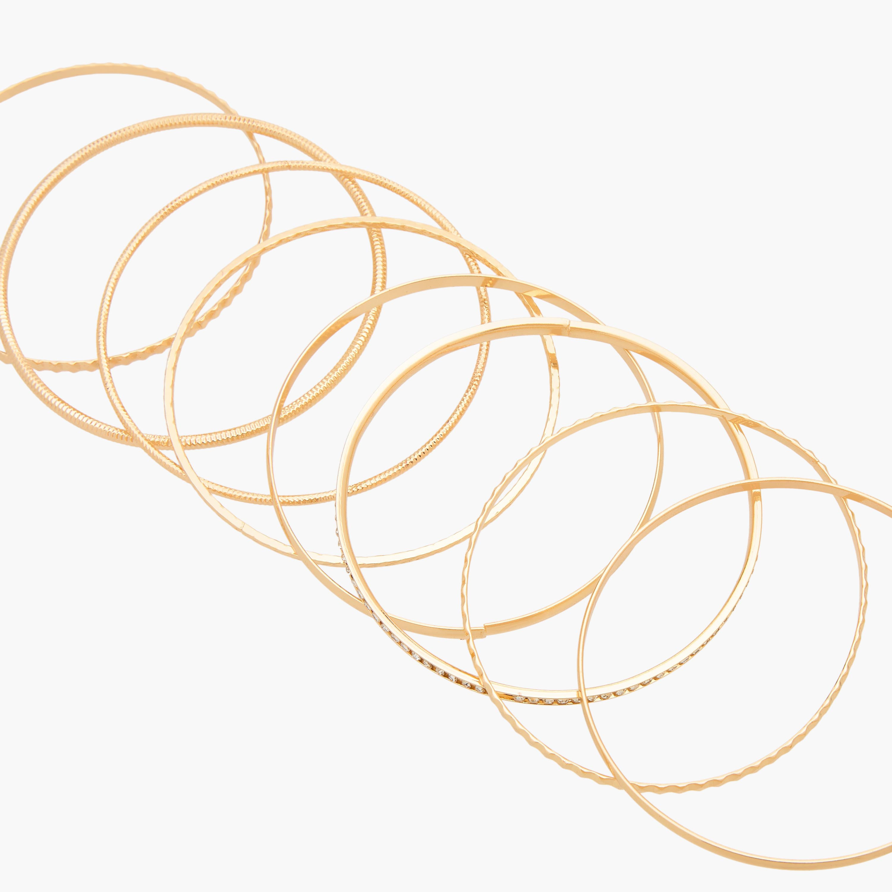 Gloo Pack of 8 Gold Tone Assorted Bangle-women-watchesandjewellery-jewellery-banglesandbracelets-image-19