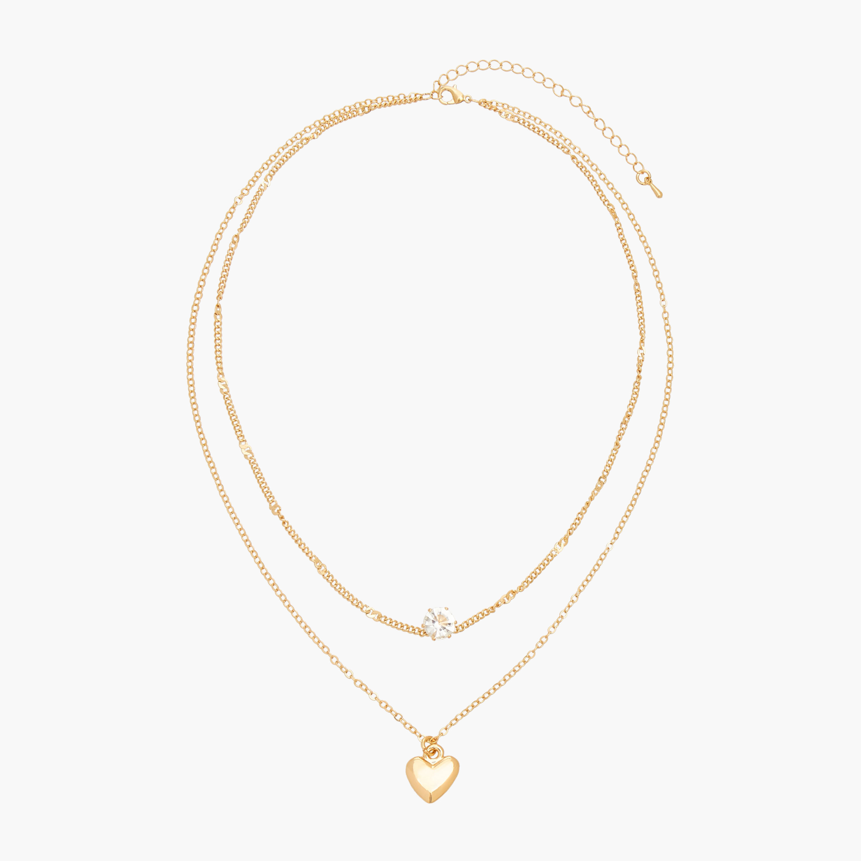 عقد معدن بطبقات متعددة ودلاية من جلو-women-watchesandjewellery-jewellery-necklacesandpendants-image-1