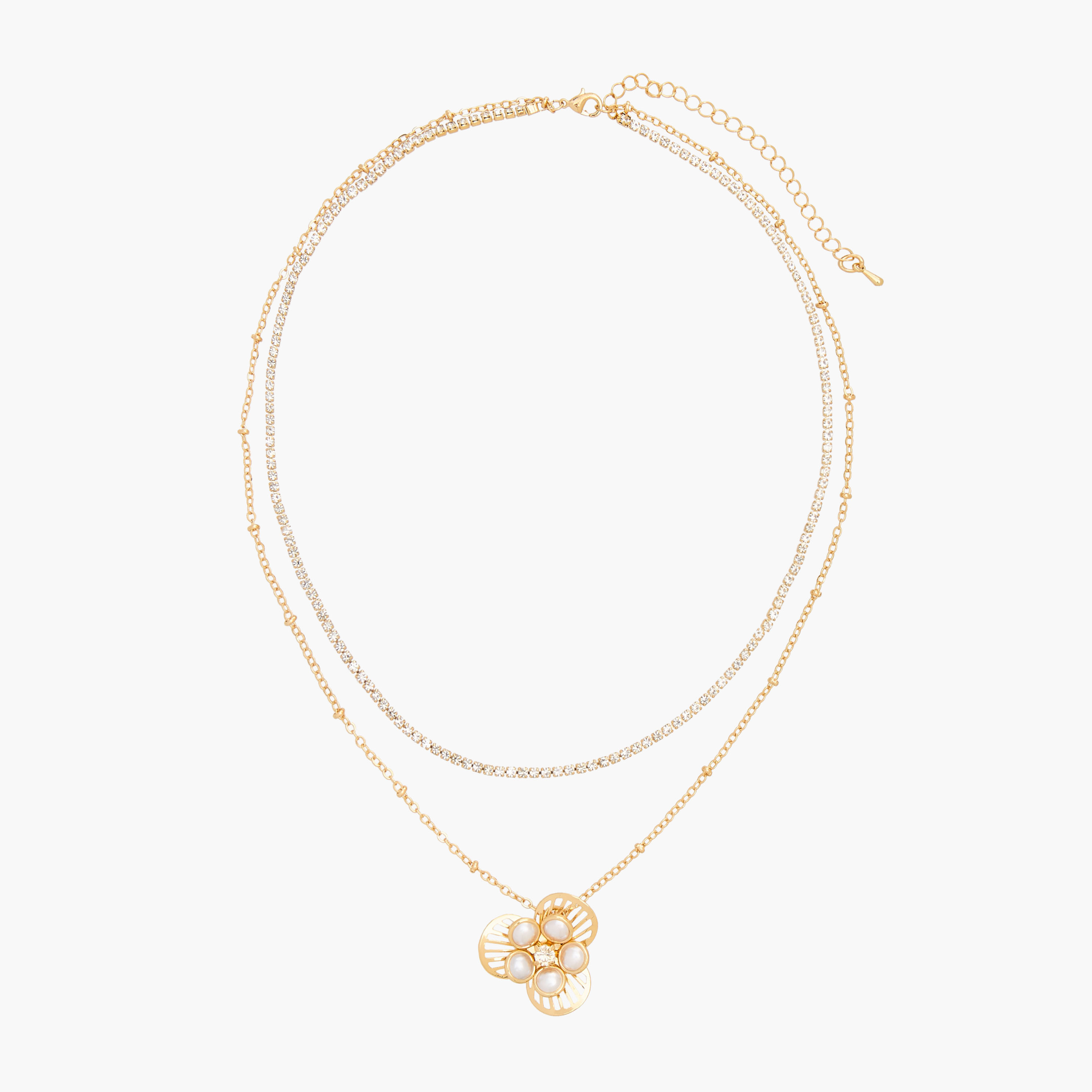 Gloo Metal Layered Pendant Necklace-women-watchesandjewellery-jewellery-necklacesandpendants-image-1