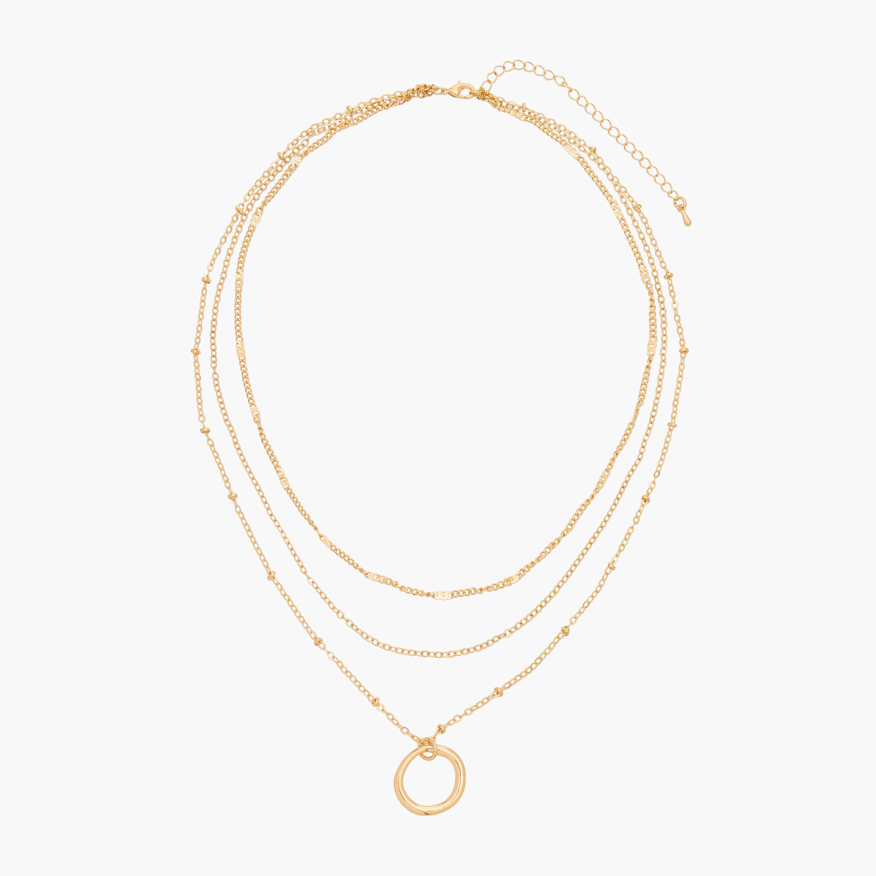 عقد معدن بطبقات متعددة ودلاية من جلو-women-watchesandjewellery-jewellery-necklacesandpendants-image-1