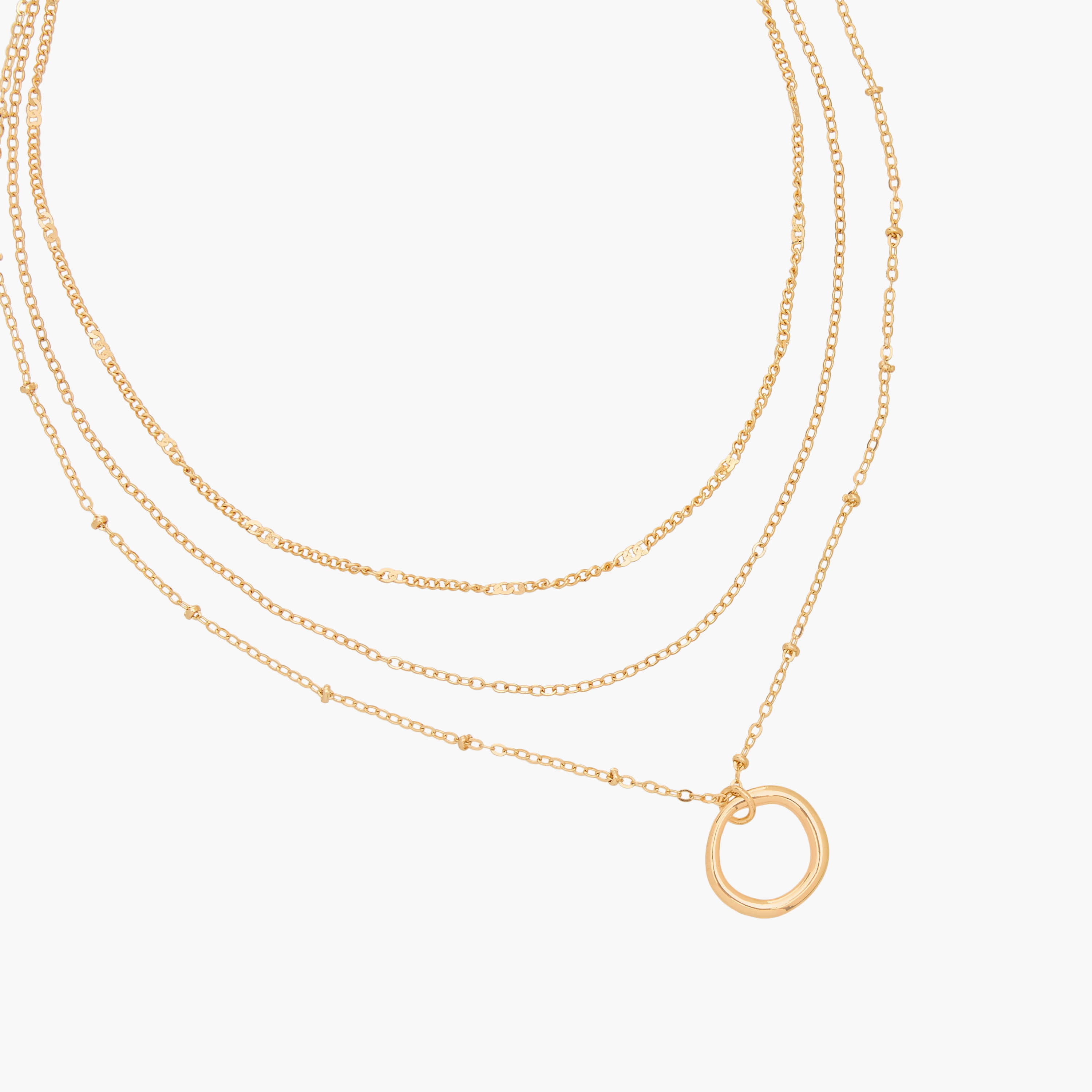 عقد معدن بطبقات متعددة ودلاية من جلو-women-watchesandjewellery-jewellery-necklacesandpendants-image-2