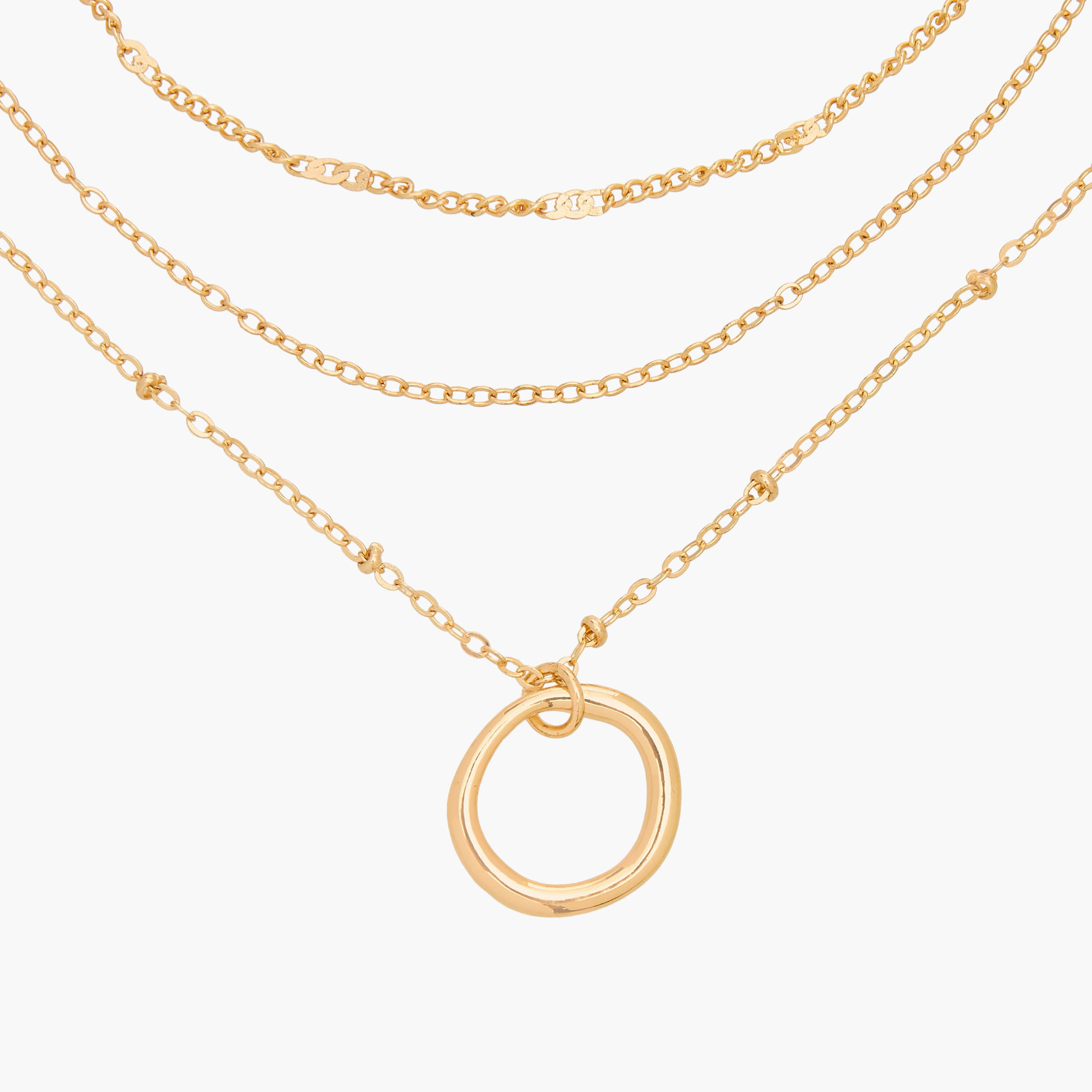 عقد معدن بطبقات متعددة ودلاية من جلو-women-watchesandjewellery-jewellery-necklacesandpendants-image-3