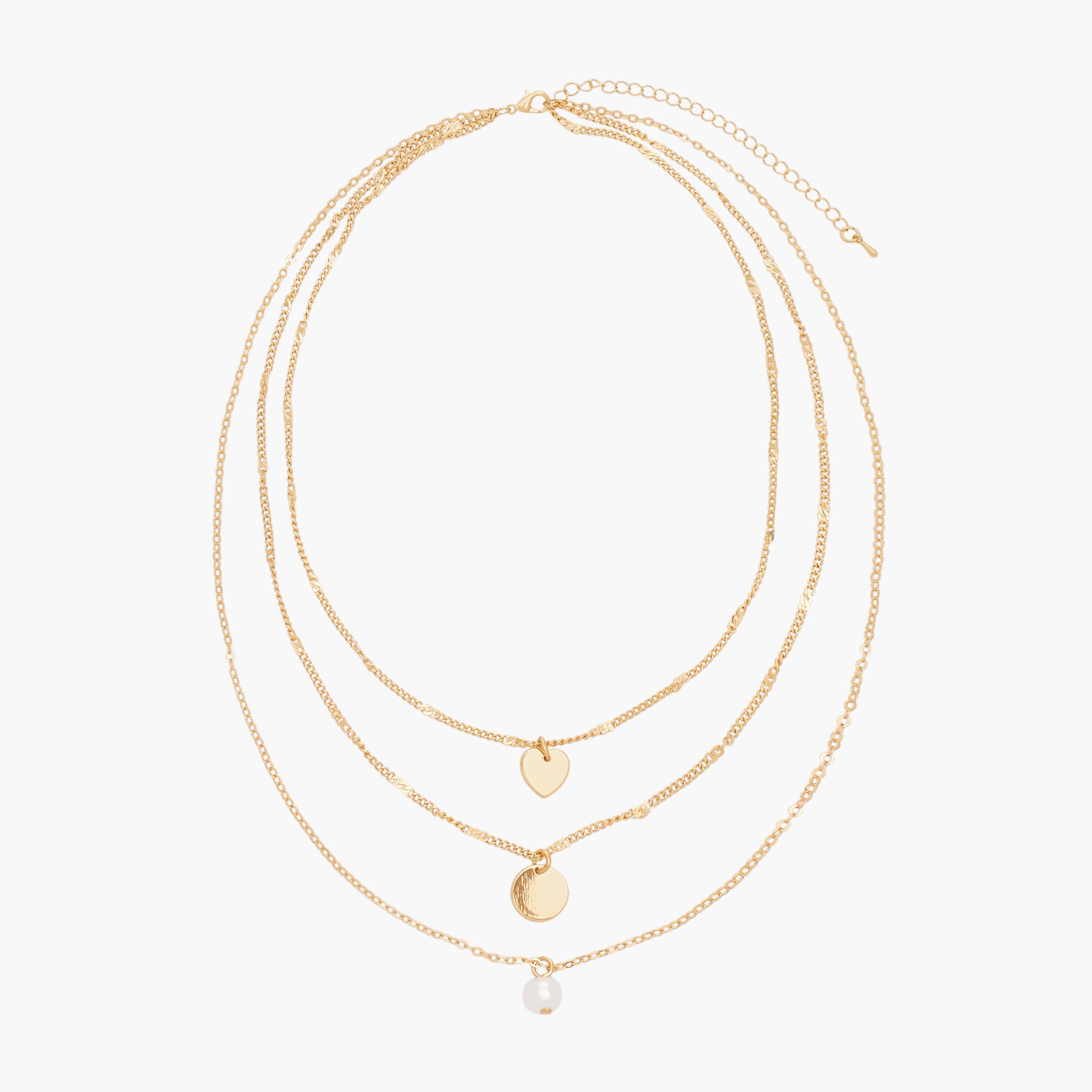 عقد متعدد الطبقات باللون الذهبي مع دلاية لؤلؤ من جلو-women-watchesandjewellery-jewellery-necklacesandpendants-image-1
