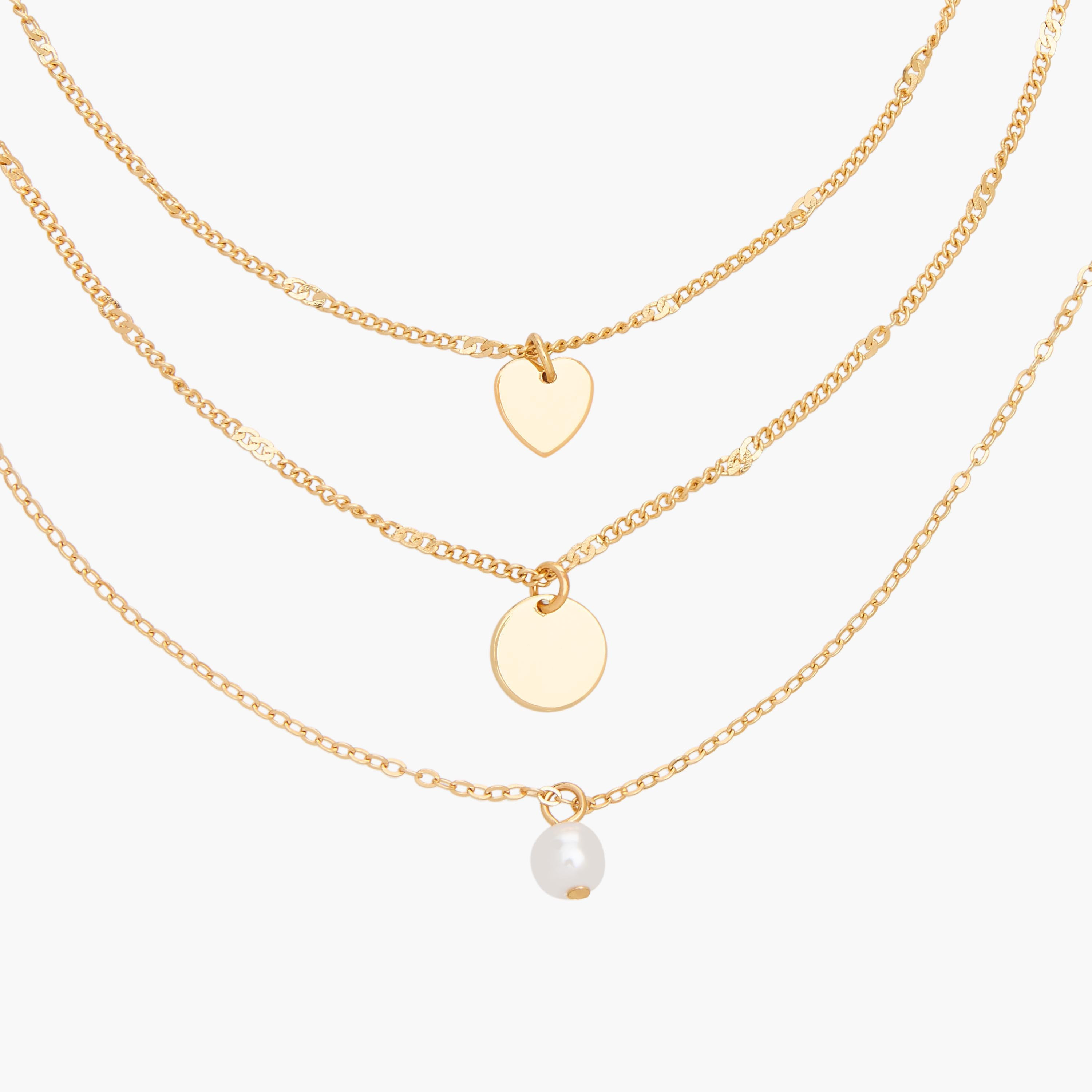 عقد متعدد الطبقات باللون الذهبي مع دلاية لؤلؤ من جلو-women-watchesandjewellery-jewellery-necklacesandpendants-image-2