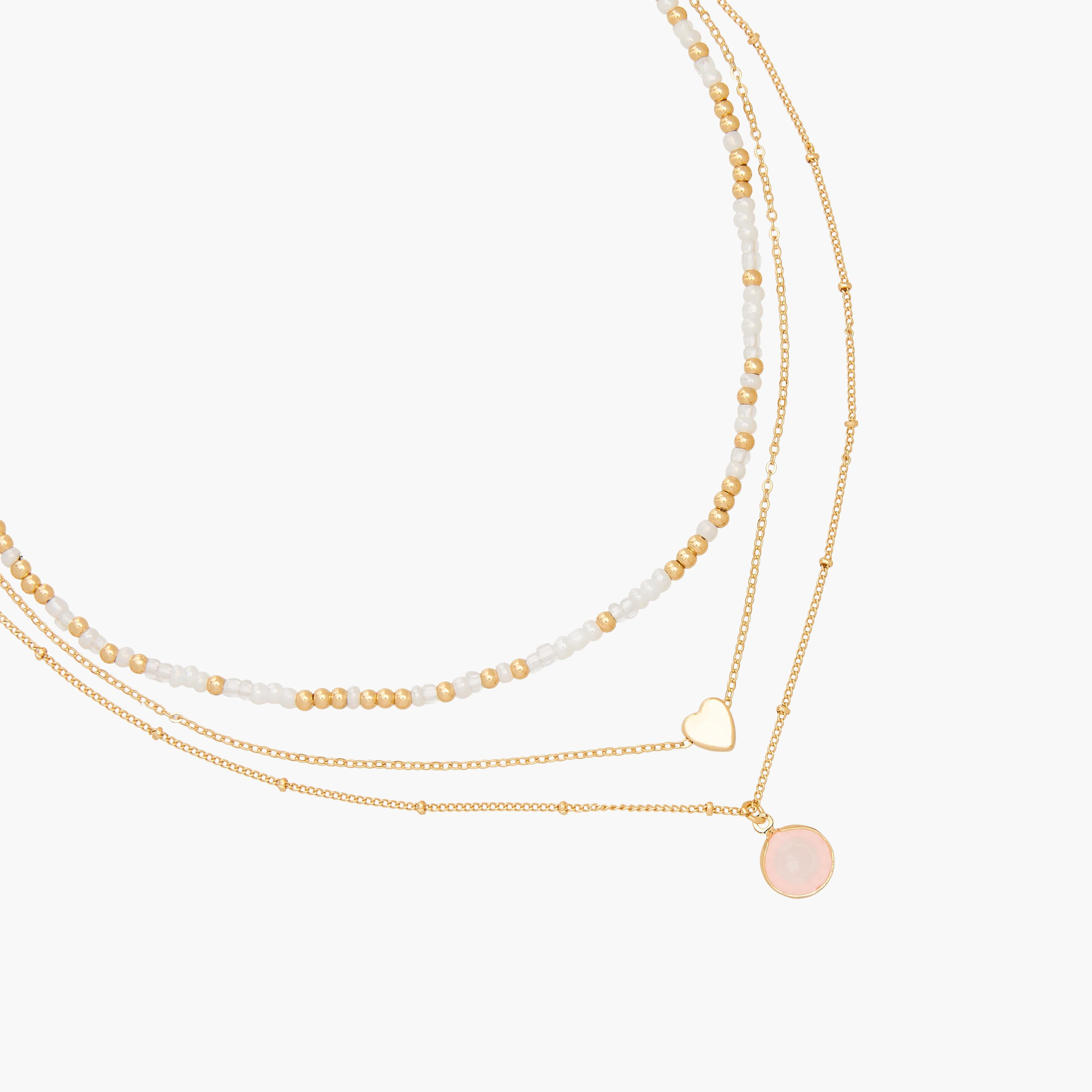 Gloo Gold Tone Layered Necklace with Heart Charm-women-watchesandjewellery-jewellery-necklacesandpendants-image-2