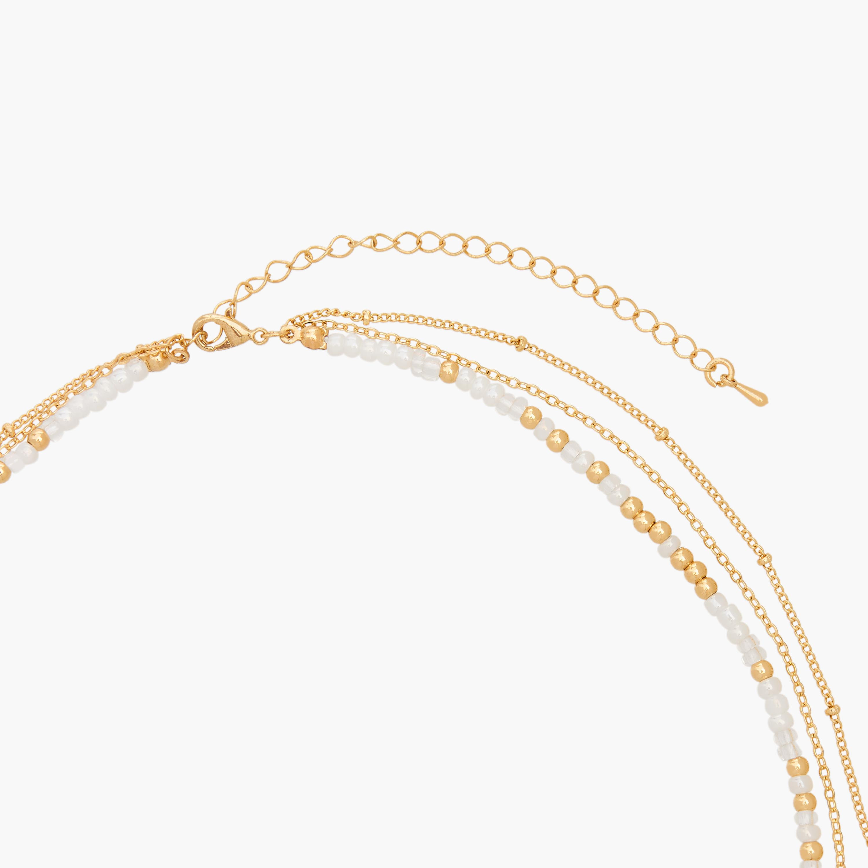 Gloo Gold Tone Layered Necklace with Heart Charm-women-watchesandjewellery-jewellery-necklacesandpendants-image-4