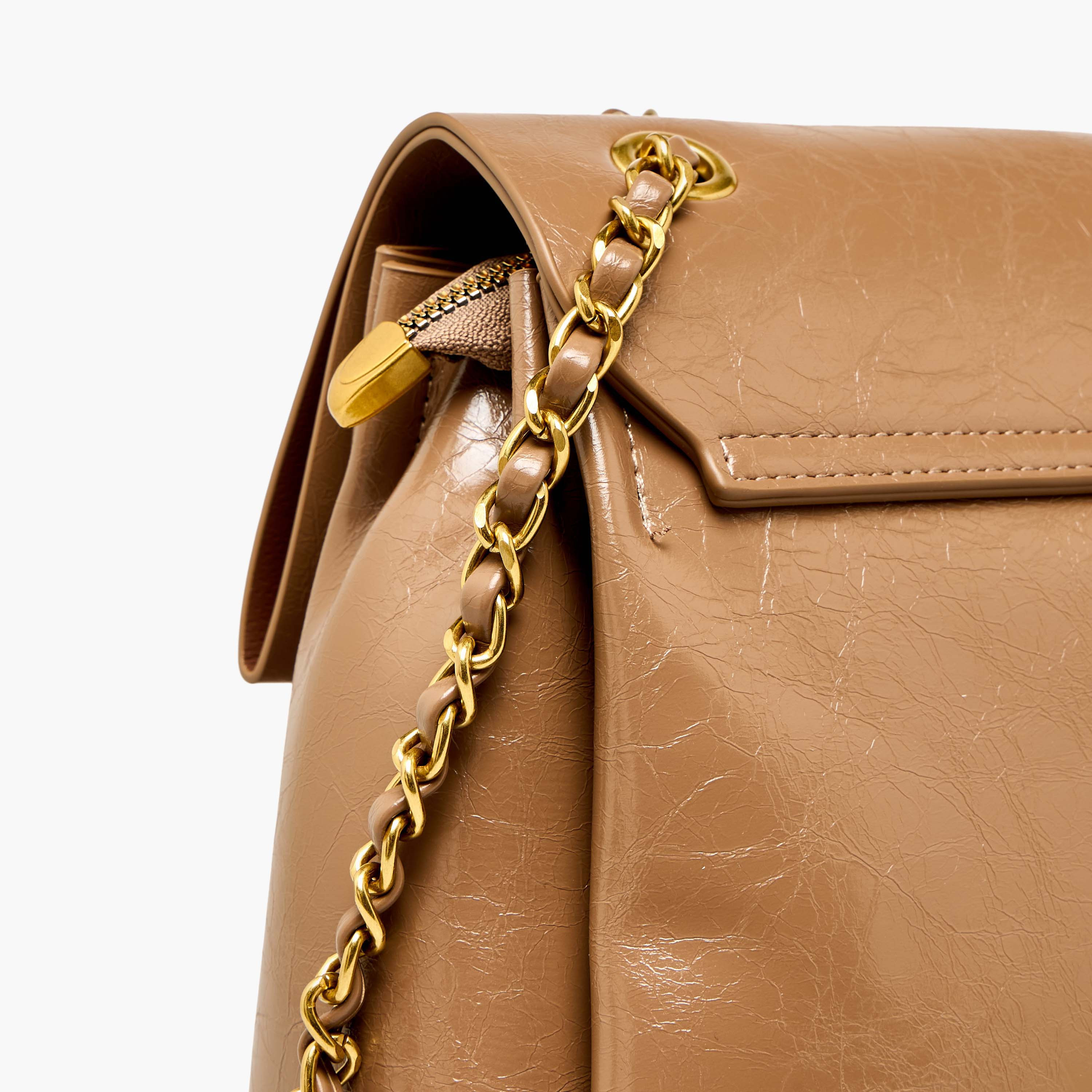 Textured Crossbody Bag Chain Strap-women-bagsandwallets-handbags-image-6