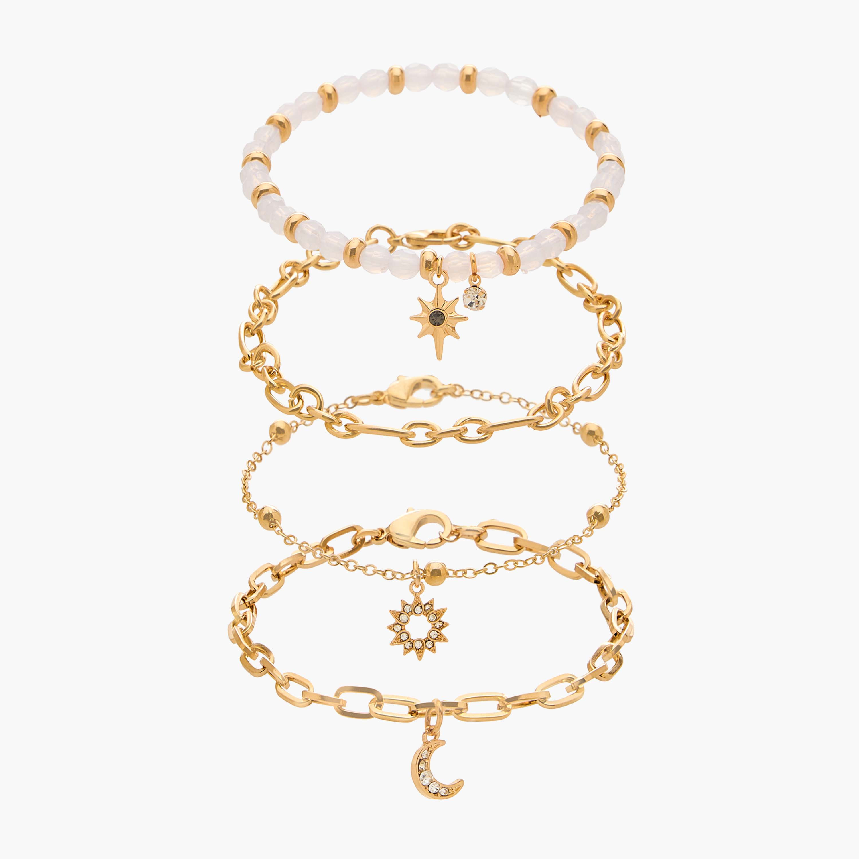Gloo Pack of 4 Gold Tone Charm Accent Bracelet-women-watchesandjewellery-jewellery-banglesandbracelets-image-1