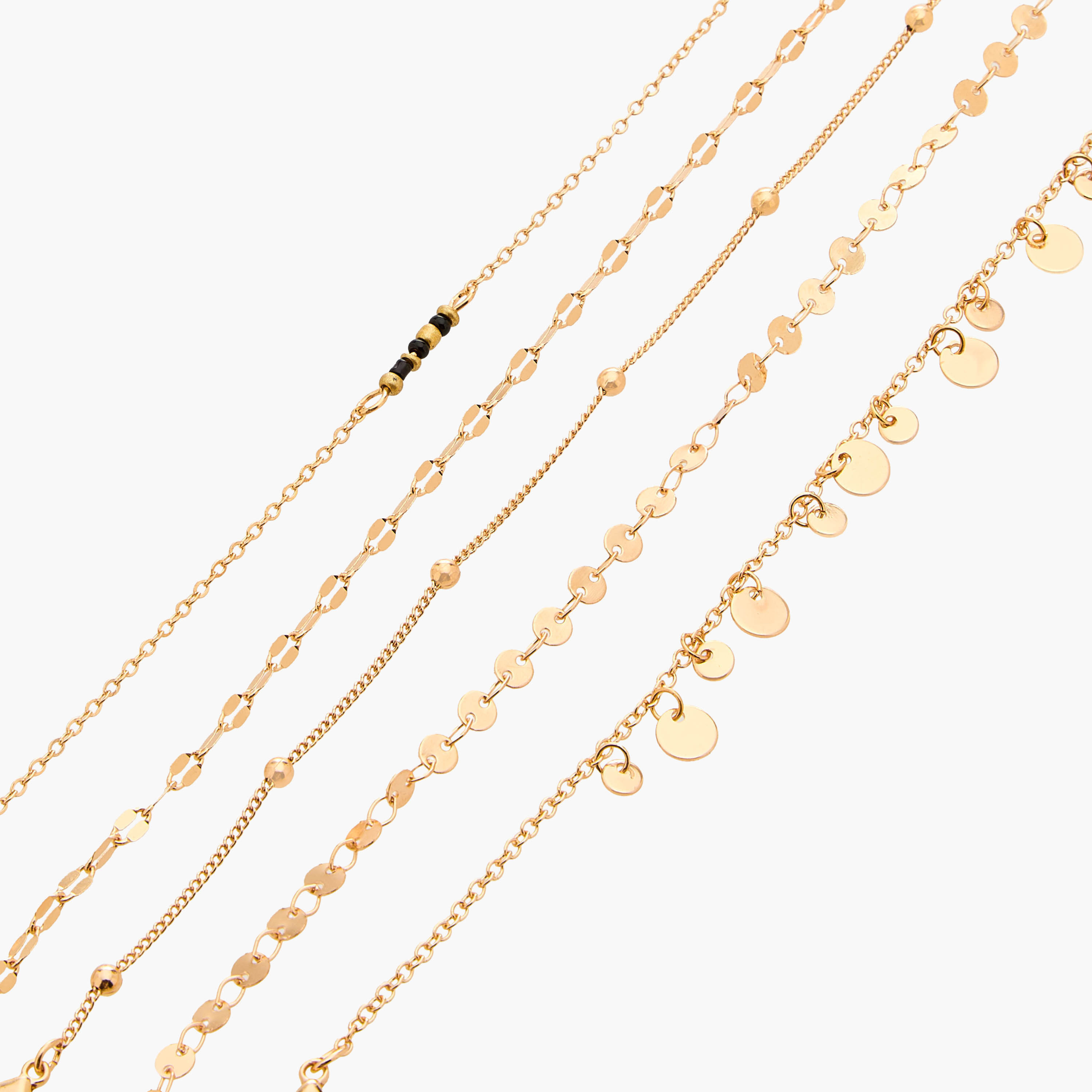 طقم أساور مرصعة بالخرز بلون ذهبي 5 قطع من جلو-women-watchesandjewellery-jewellery-banglesandbracelets-image-13