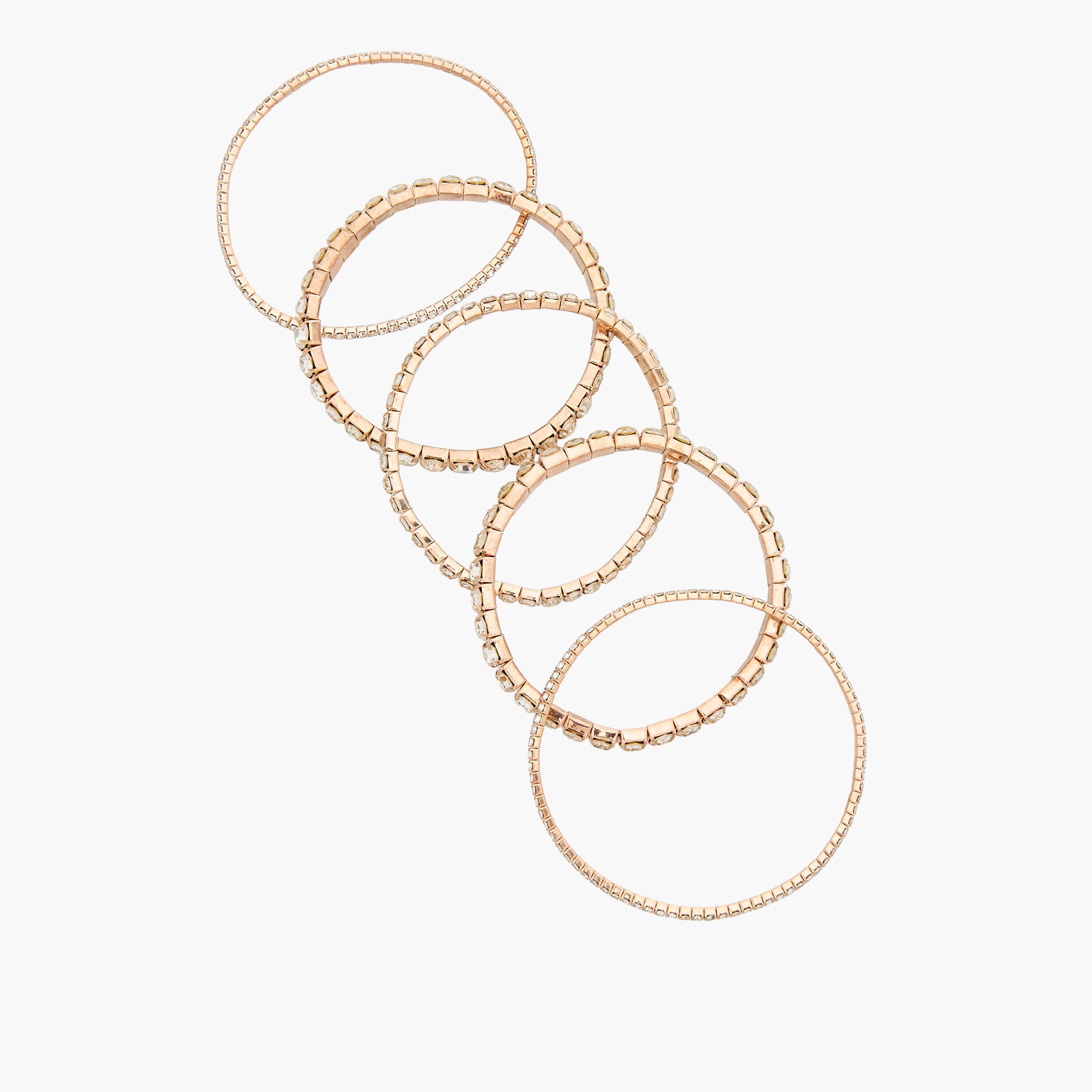 طقم أساور مزينة بأحجار معدنية - 5 قطع-women-watchesandjewellery-jewellery-banglesandbracelets-image-12
