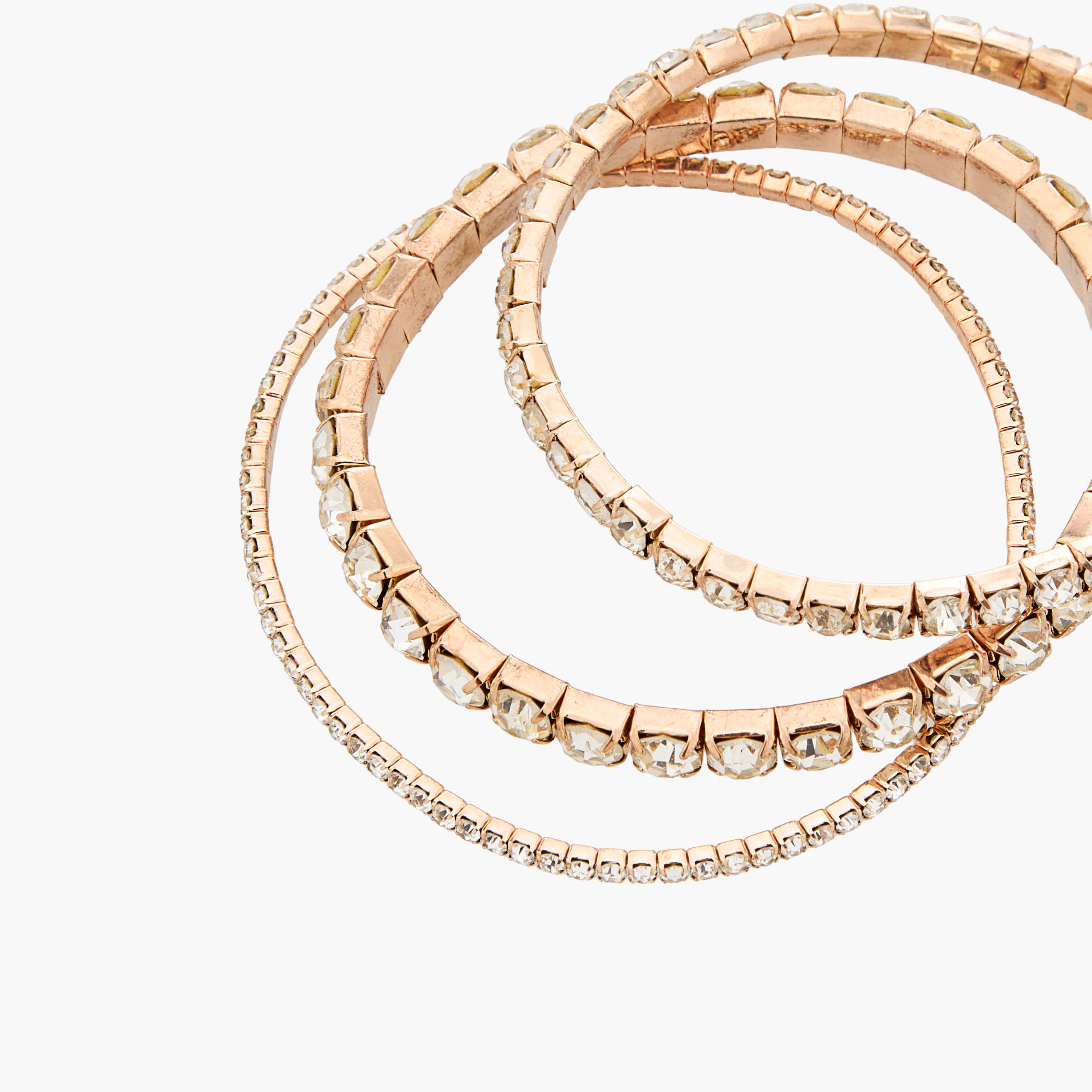طقم أساور مزينة بأحجار معدنية - 5 قطع-women-watchesandjewellery-jewellery-banglesandbracelets-image-14