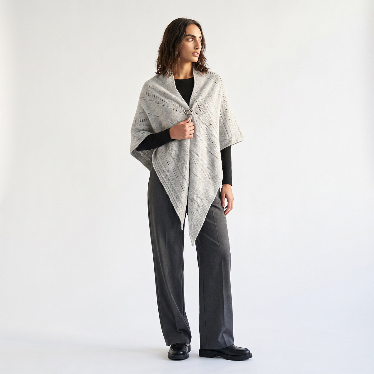 Asymmetric Metallic Brooch Cape-women-winterwear-cardigansandjumpers-cardigans-image-3