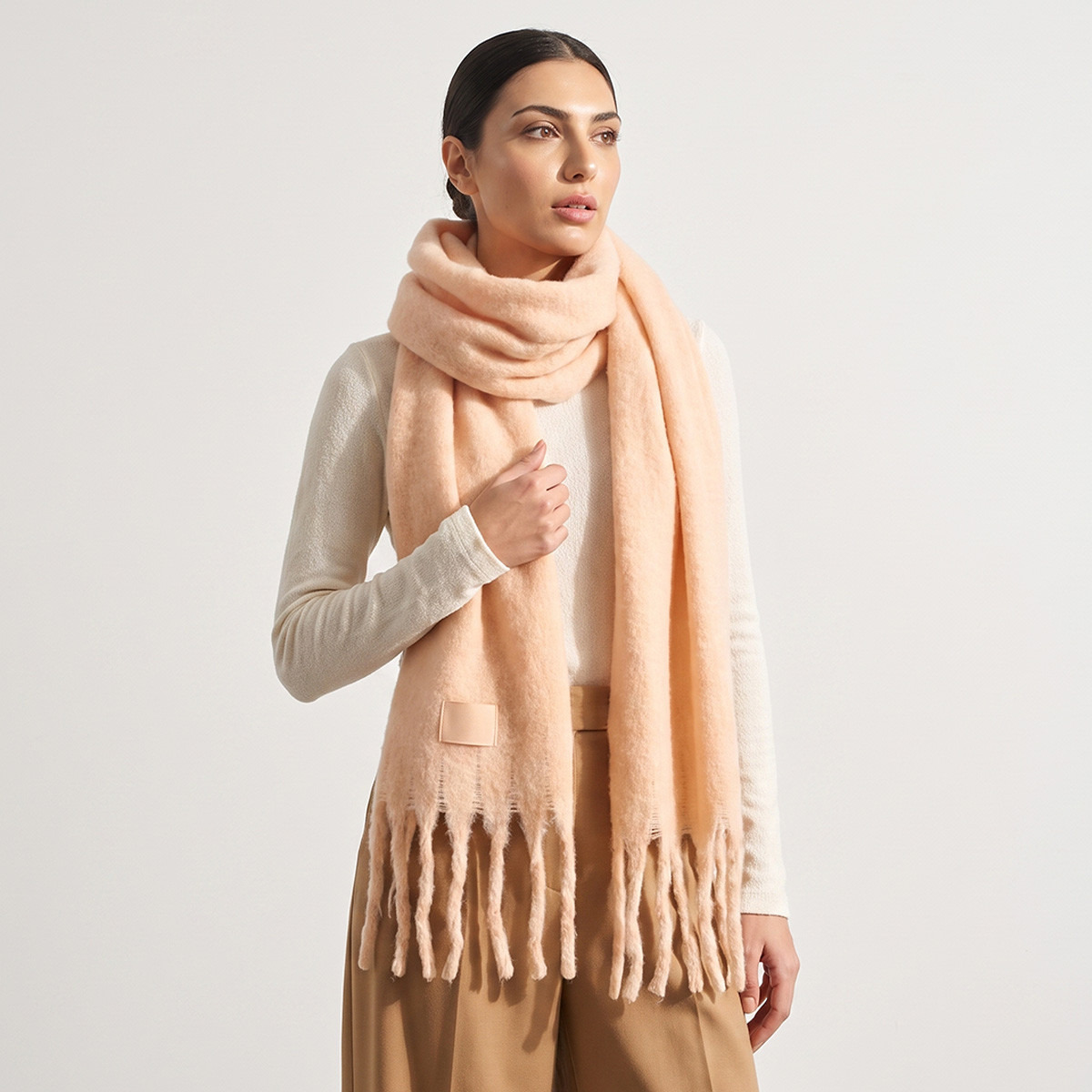 وشاح بشرّابات باللون الكريمي-women-clothingaccessories-scarves-image-2