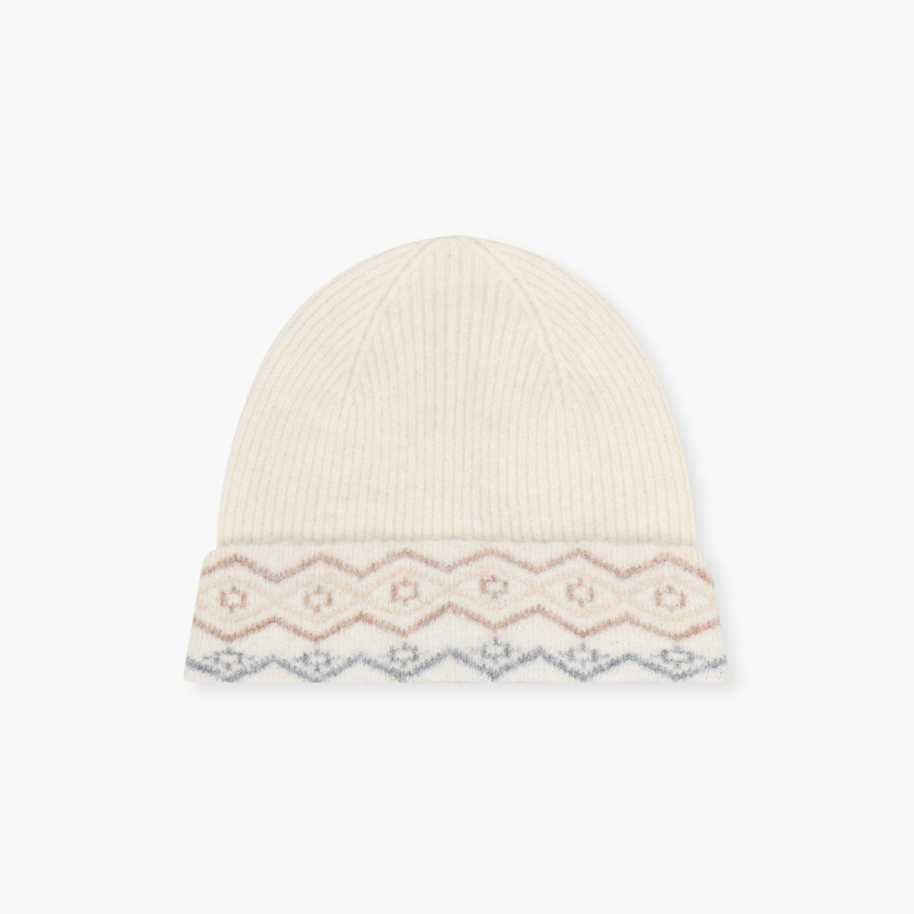 قبعة بيني بارزة الملمس فير آيل-women-winterwear-capsandhats-image-1