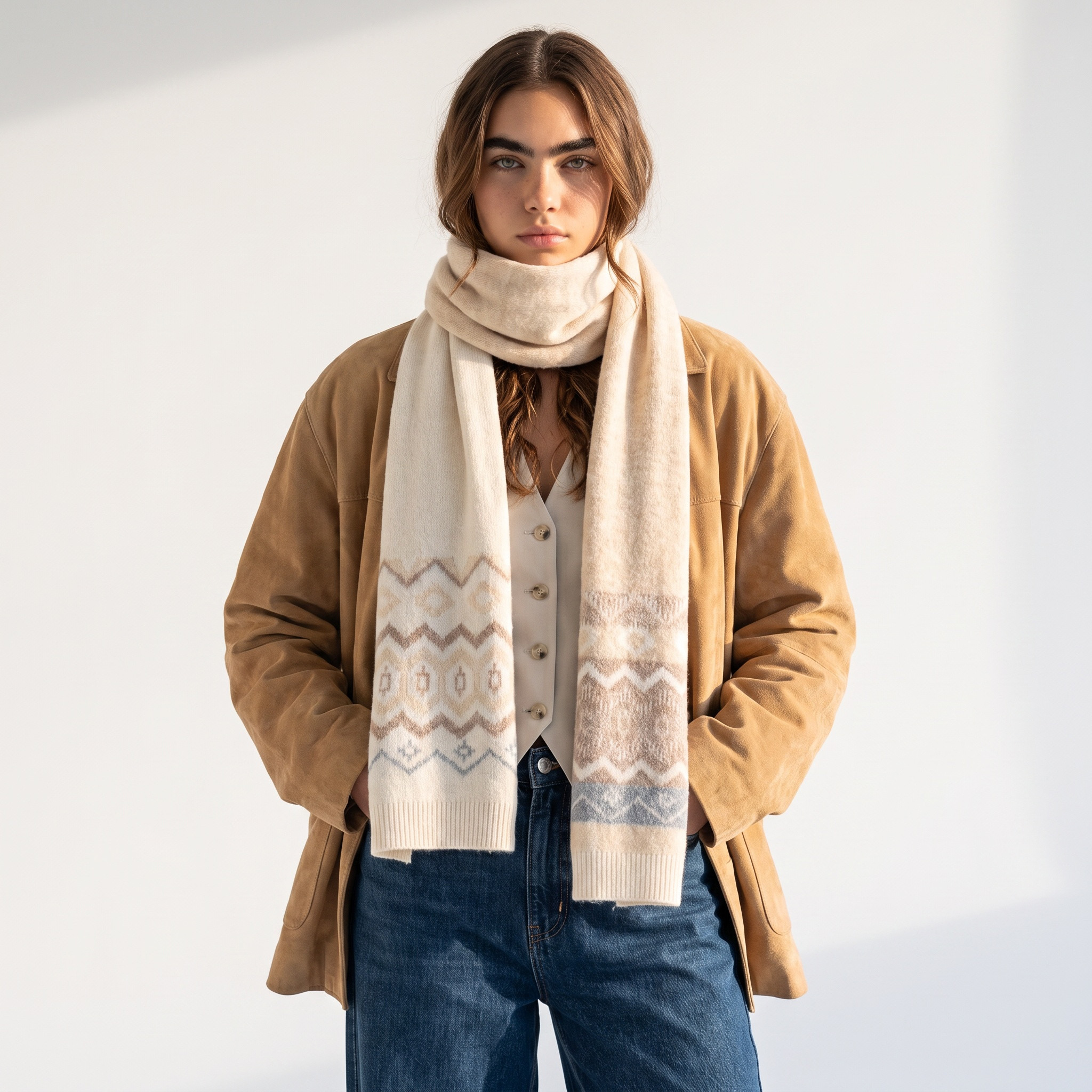 وشاح بنقشة فير آيل-women-winterwear-scarves-image-2