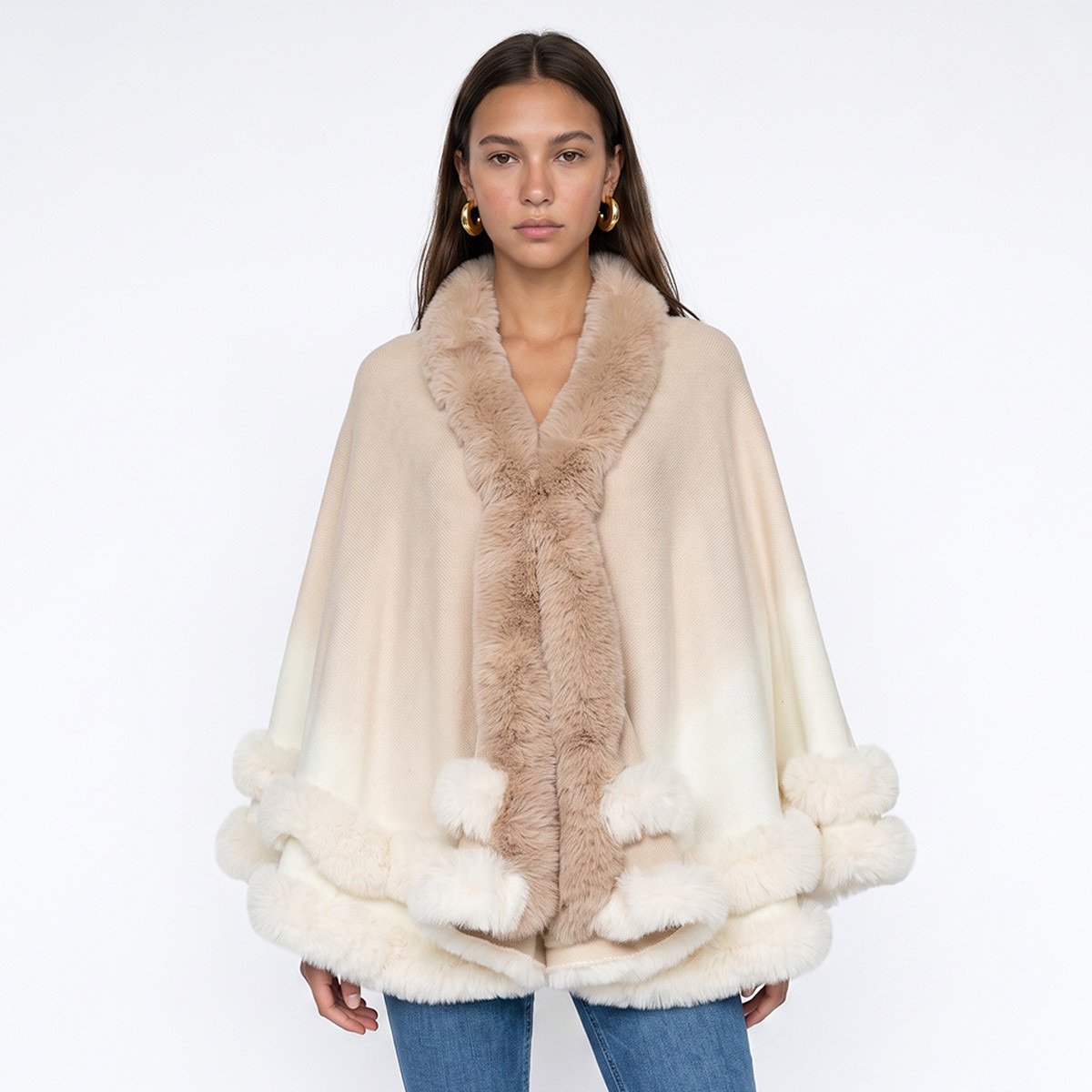Cape with Fur Trim-women-winterwear-cardigansandjumpers-cardigans-image-1