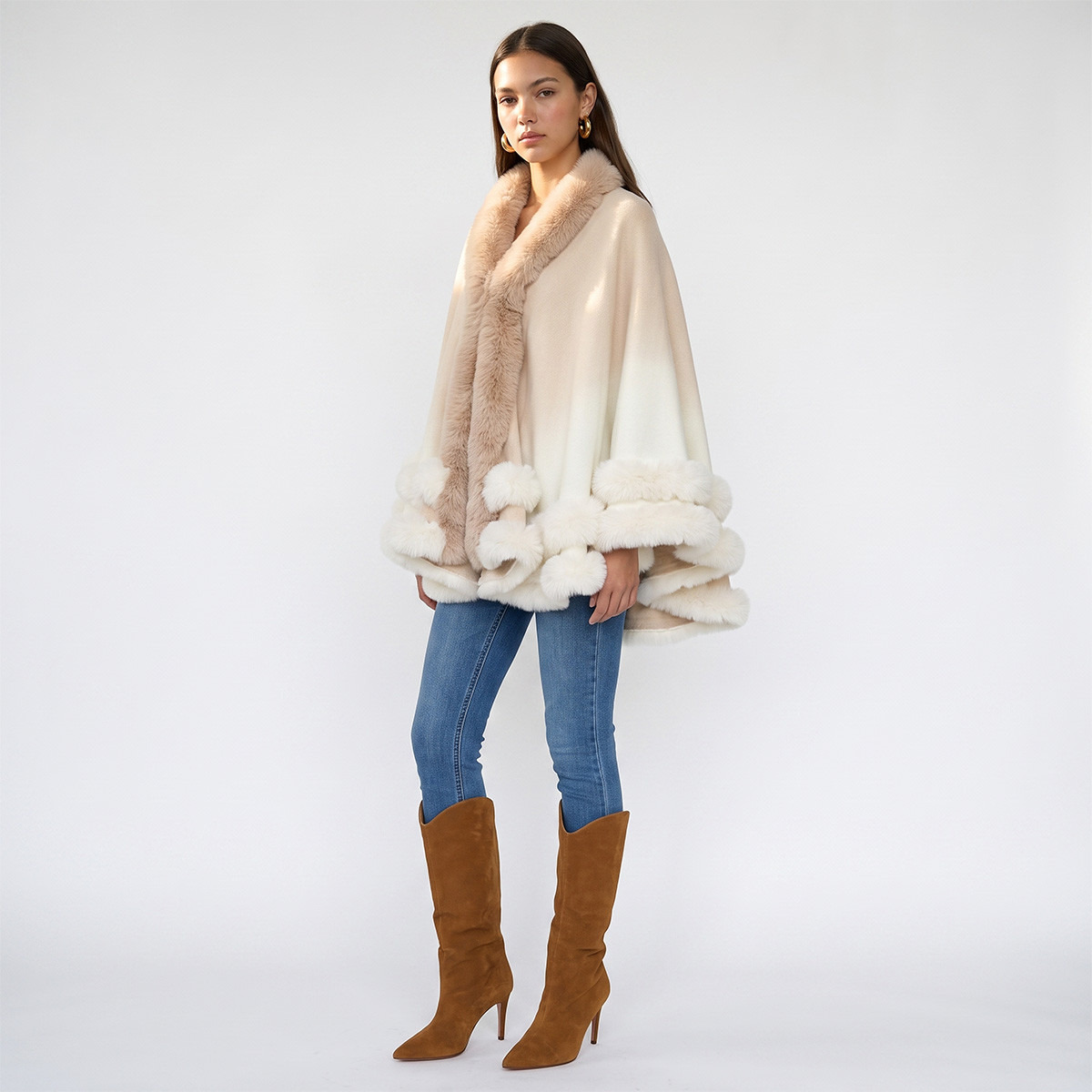 Cape with Fur Trim-women-winterwear-cardigansandjumpers-cardigans-image-2