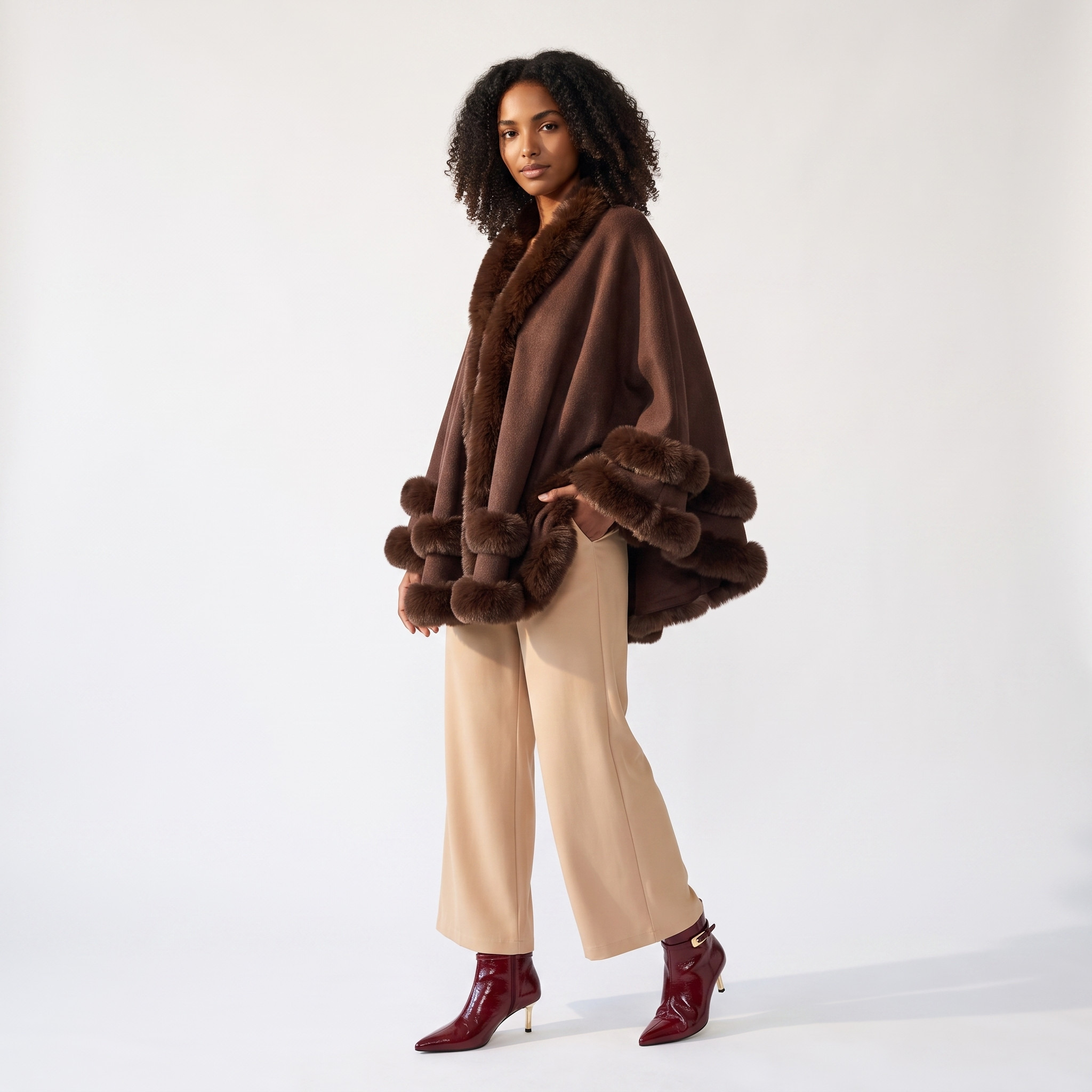 Cape with Fur Trim-women-winterwear-cardigansandjumpers-cardigans-image-2