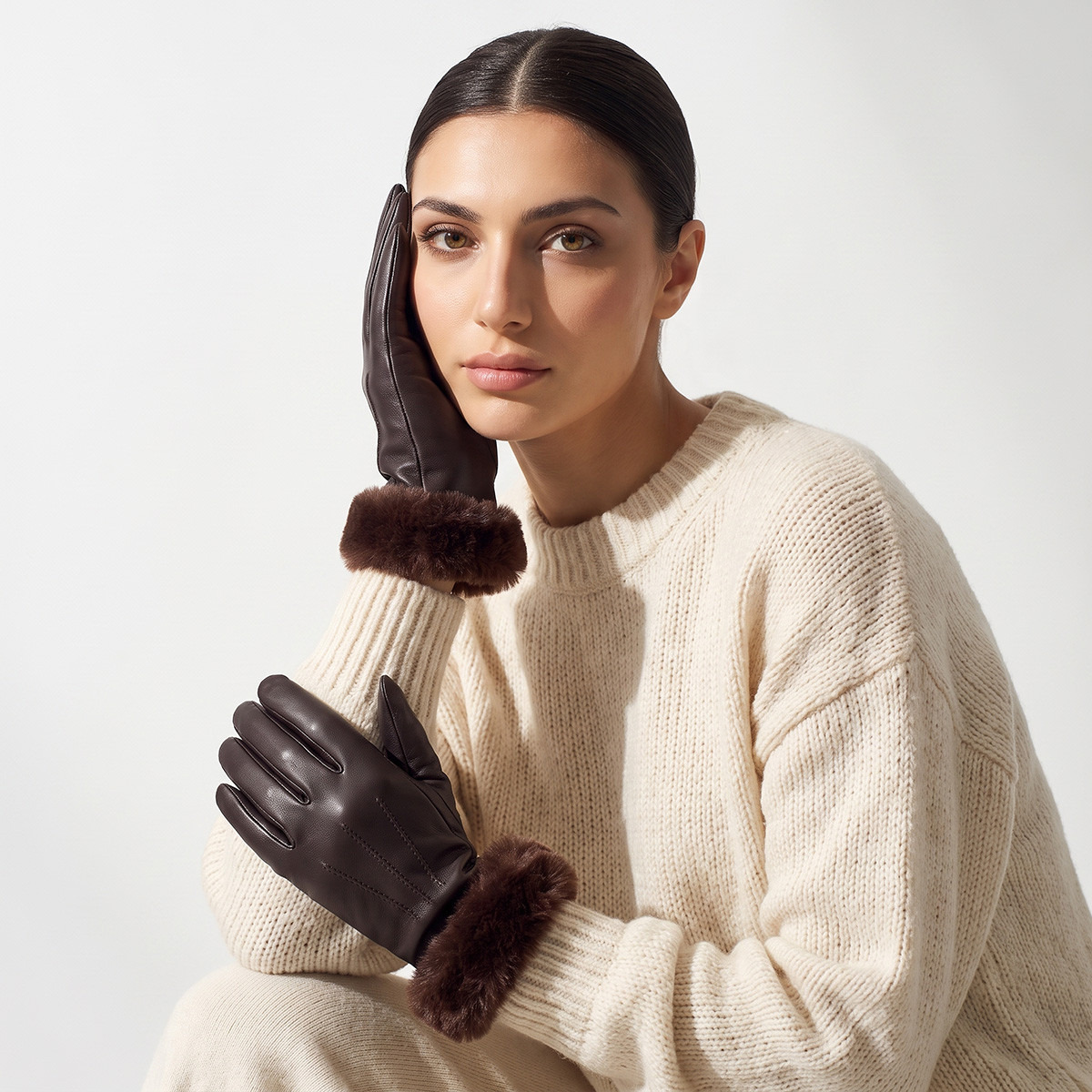 Plush Trim Gloves-women-winterwear-gloves-image-2