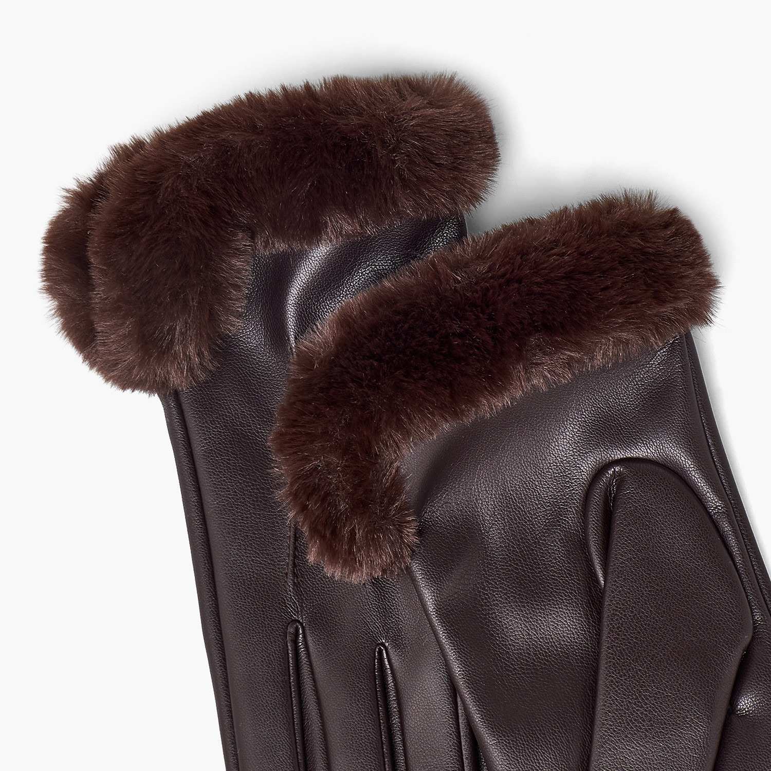 Plush Trim Gloves-women-winterwear-gloves-image-3