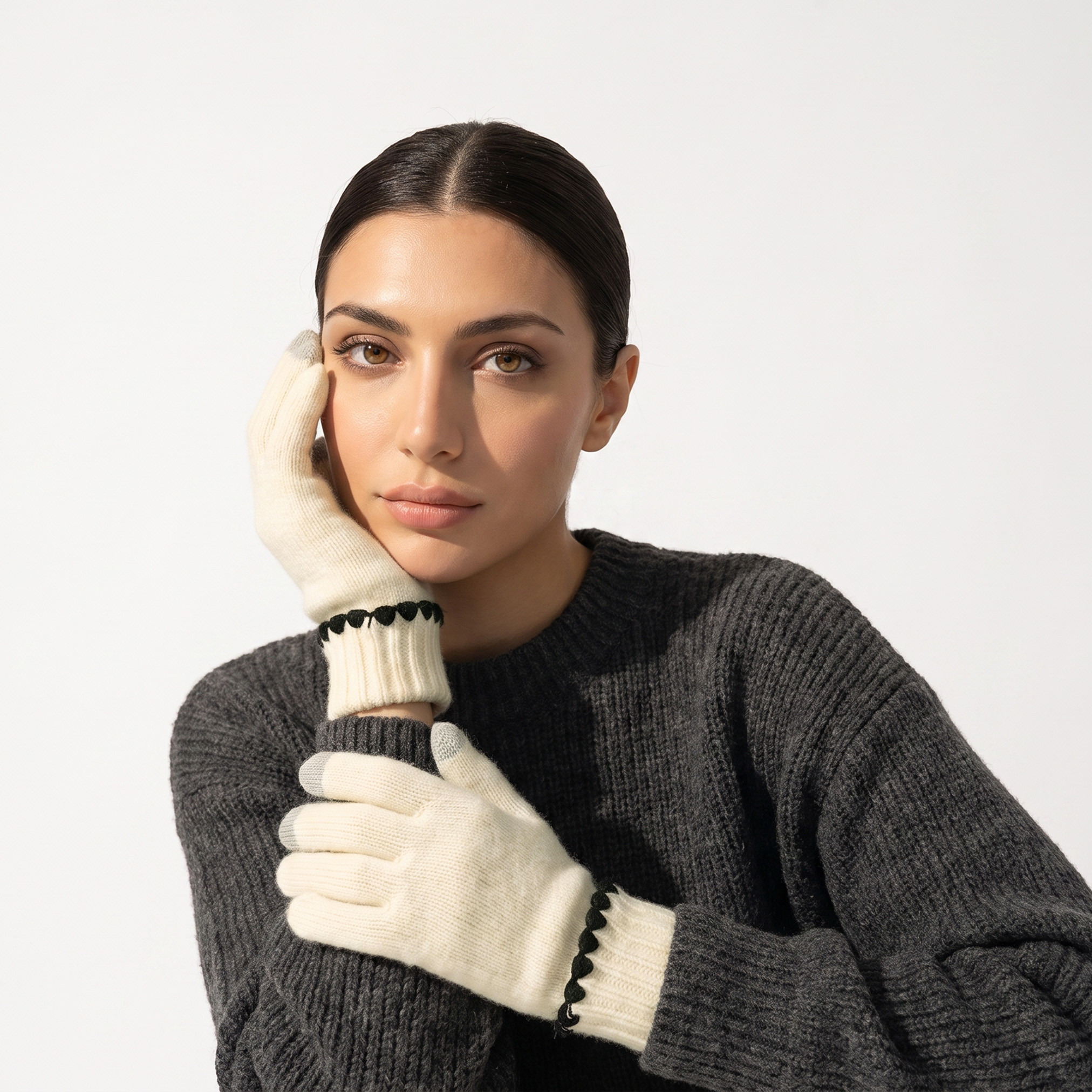 Stitch Trim Gloves-women-winterwear-gloves-image-2