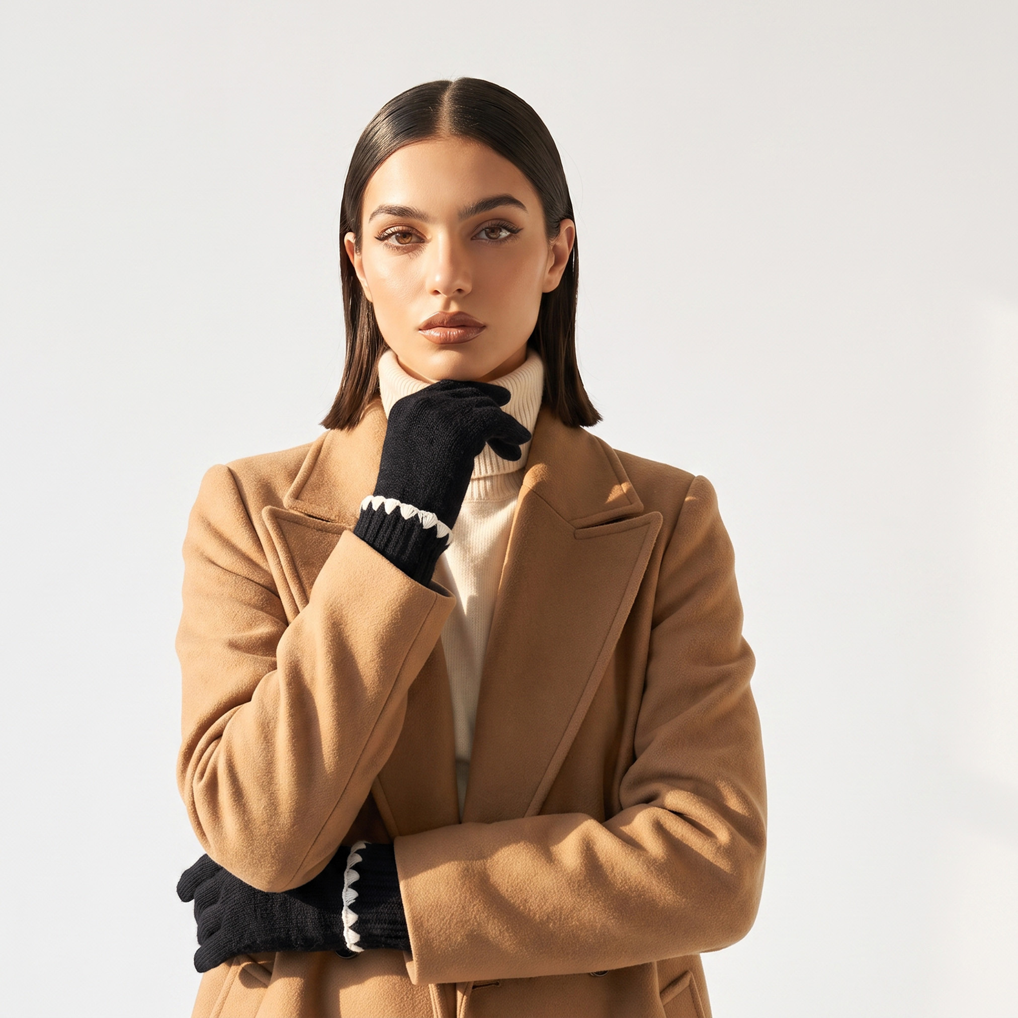 Stitch Trim Gloves-women-winterwear-gloves-image-2