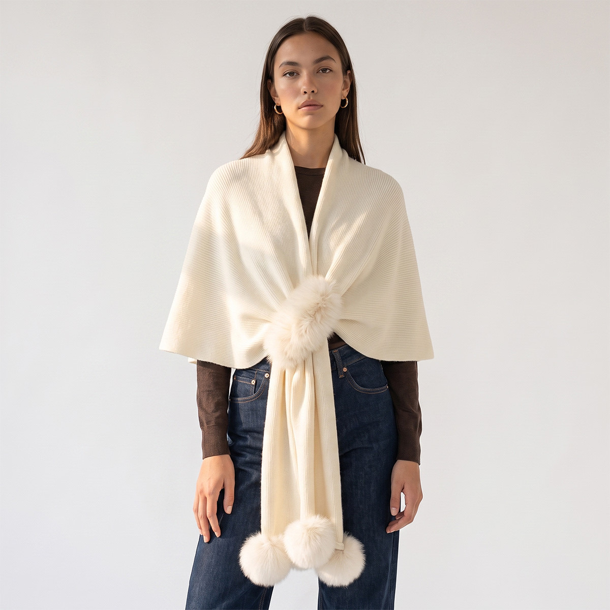 Cape with Fur Accent-women-winterwear-cardigansandjumpers-cardigans-image-1